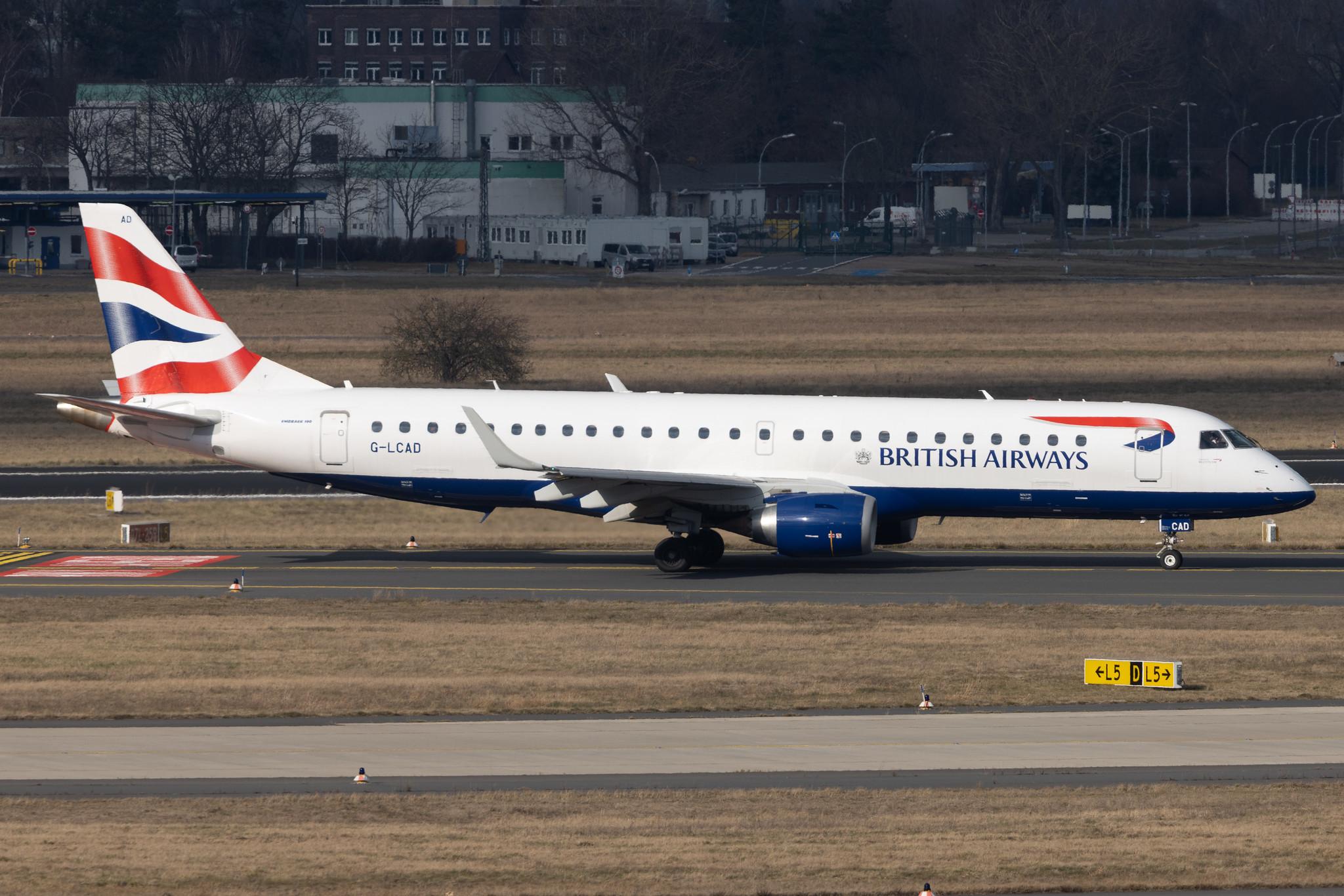 Flughafen Berlin Brandenburg: British Airways (BA / BAW) | Operator: BA CityFlyer | Embraer E190LR E190 | G-LCAD | MSN 19000535