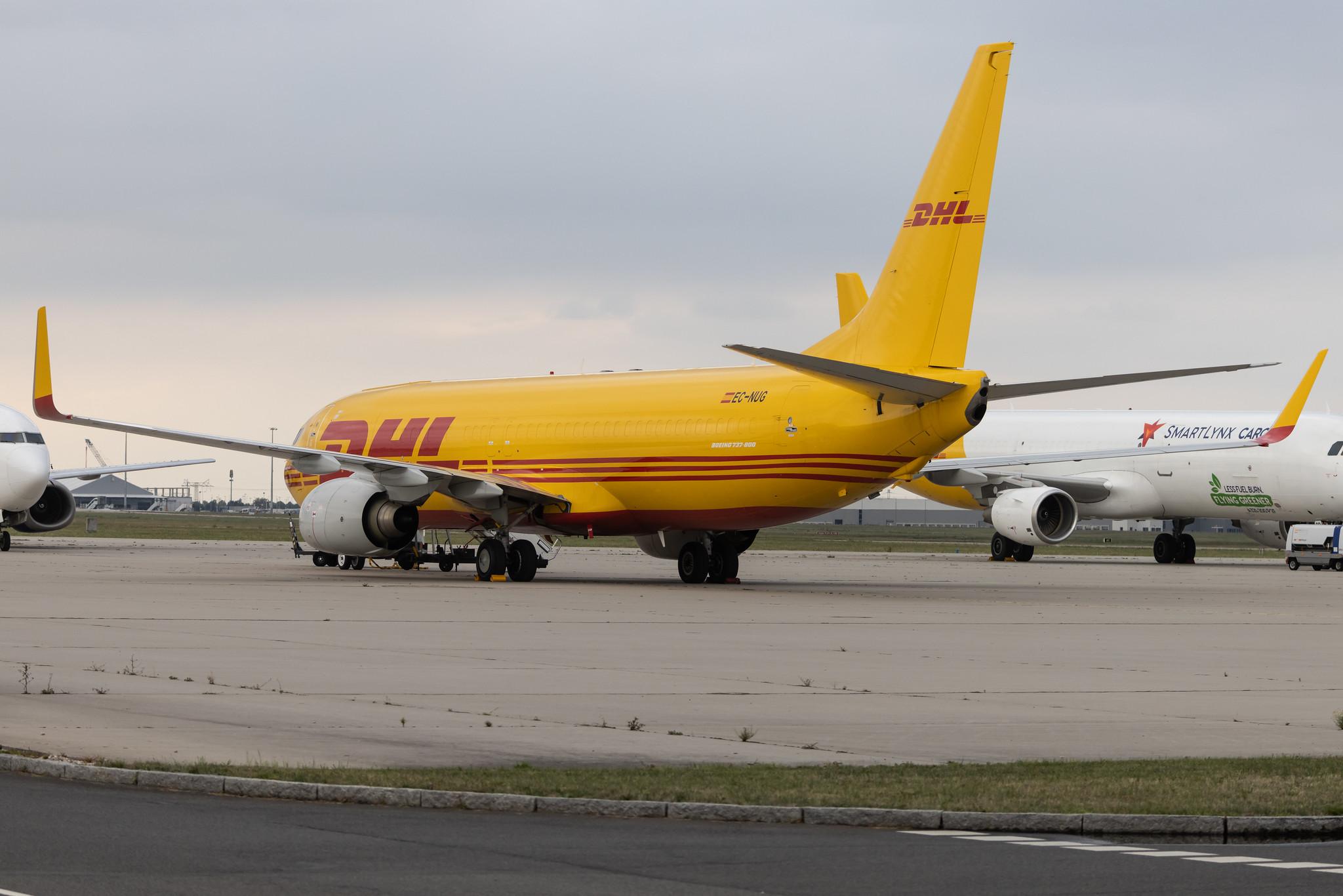 Leipzig Halle Airport: DHL (D0 / DHK) | Operator: Swiftair | Boeing 737-883(BDSF) B738 | EC-NUG | MSN 30197