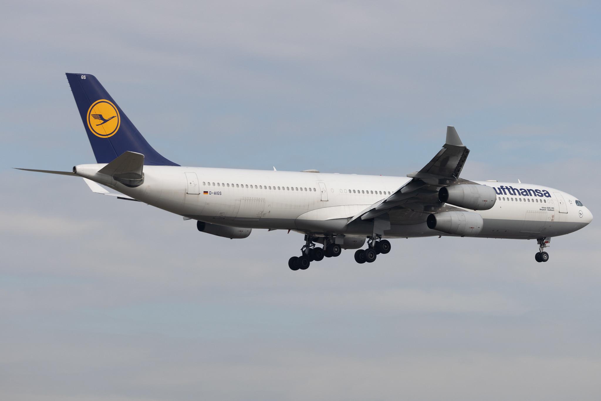 Frankfurt Airport: Lufthansa (LH / DLH) | Airbus A340-313 A343 | D-AIGS | MSN 0297