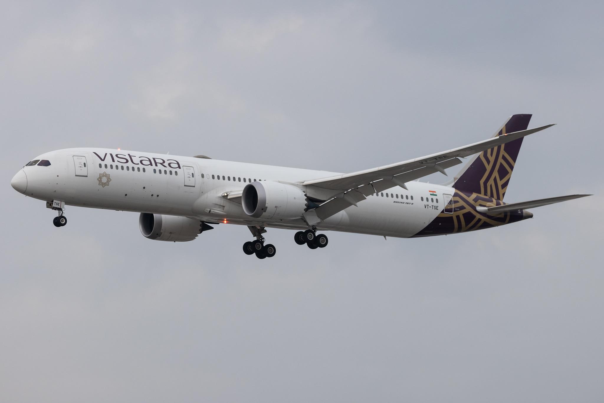Frankfurt Airport: Vistara (UK / VTI) | Boeing 787-9 Dreamliner B789 | VT-TSE | MSN 66527