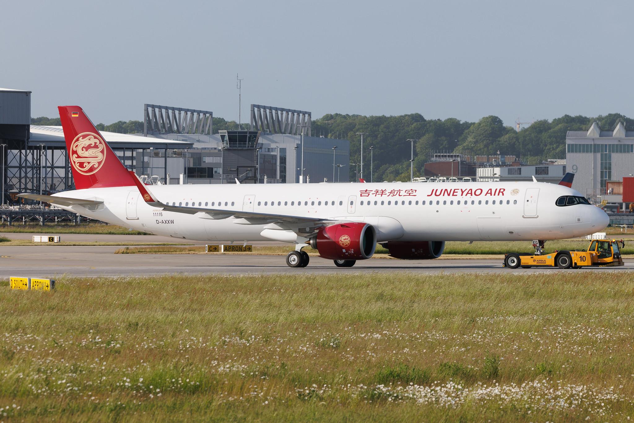 Hamburg Finkenwerder: Juneyao Airlines (HO / DKH) | Airbus A321-271NX A21N | D-AXXW | MSN 11115