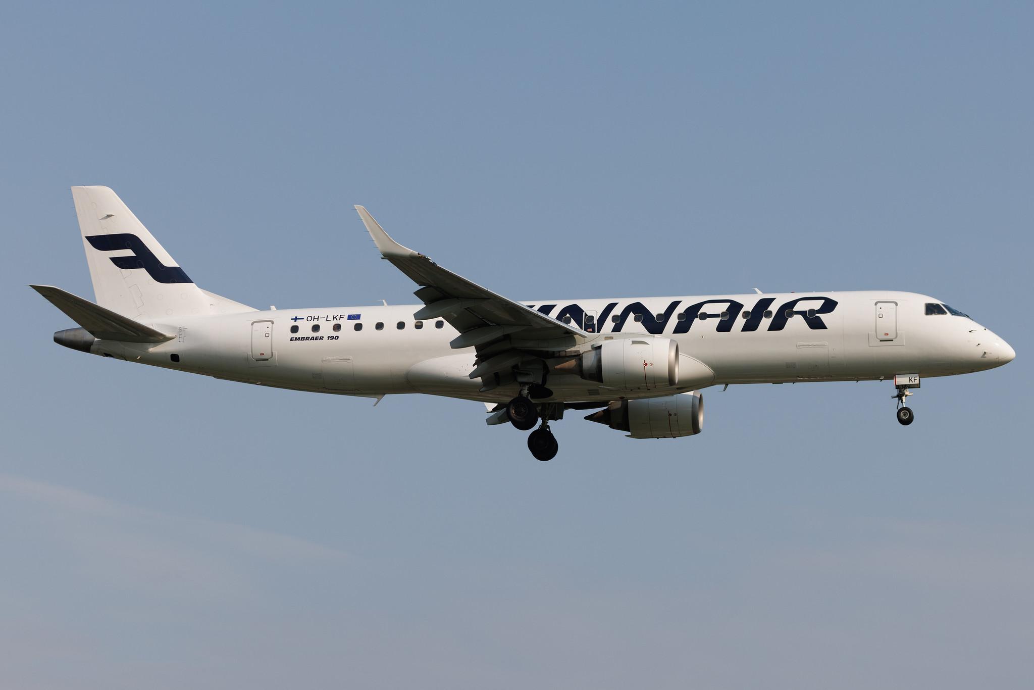 Hamburg Airport: Finnair (AY / FIN) | Operator: NORRA | Embraer E190LR E190 | OH-LKF | MSN 19000066