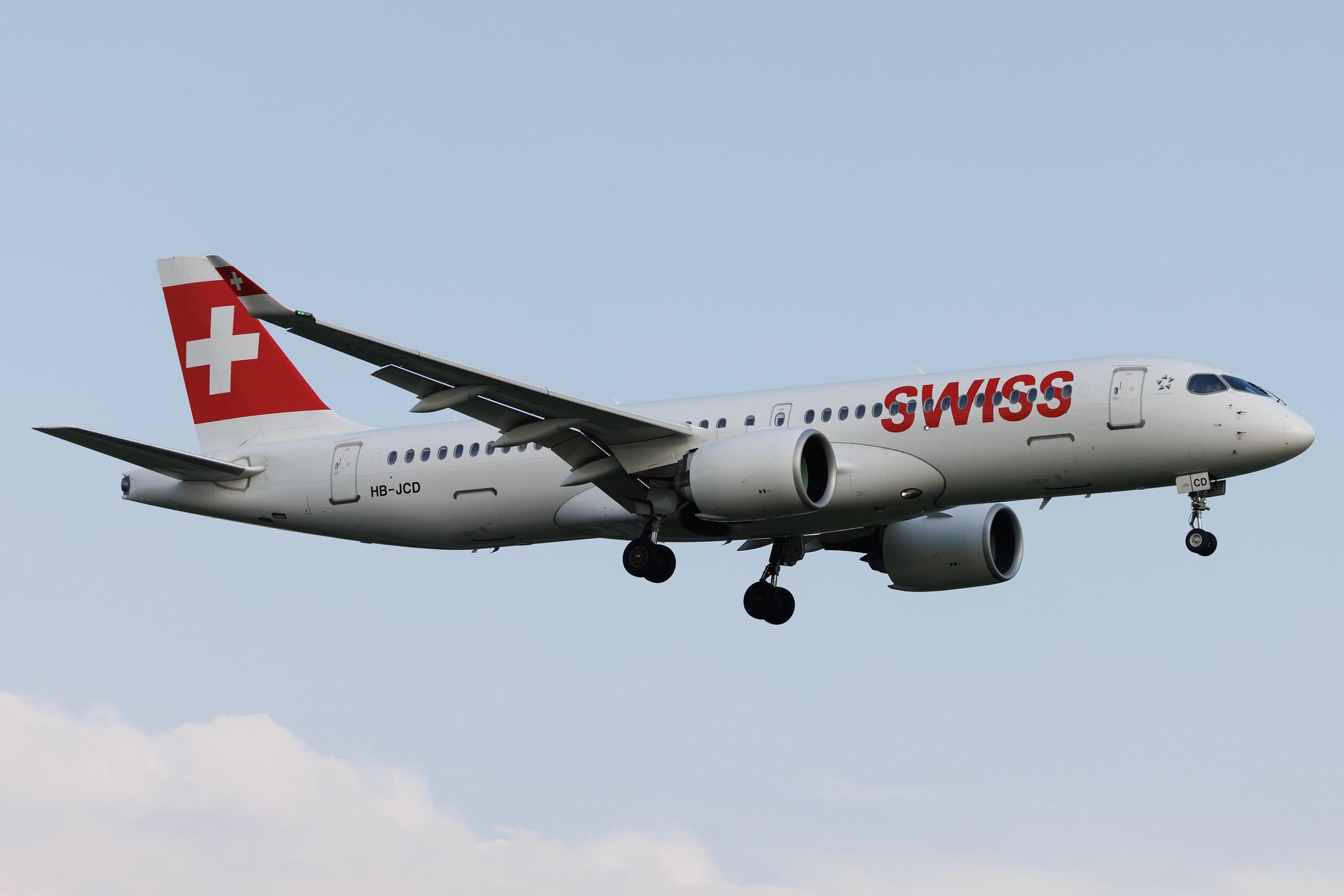 Hamburg Airport: Swiss (LX / SWR) | Airbus A220-300 BCS3 | HB-JCD | MSN 55013