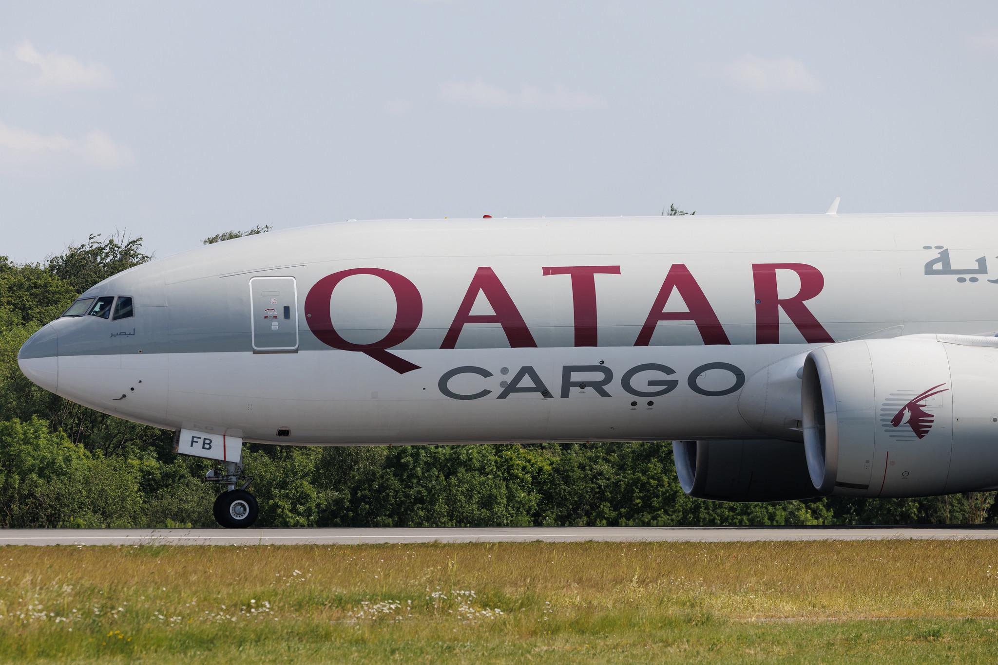 Luxembourg Findel Airport: Qatar Cargo (QR / QTR) | Operator: Qatar Airways | Boeing 777-FDZ B77L | A7-BFB | MSN 36100