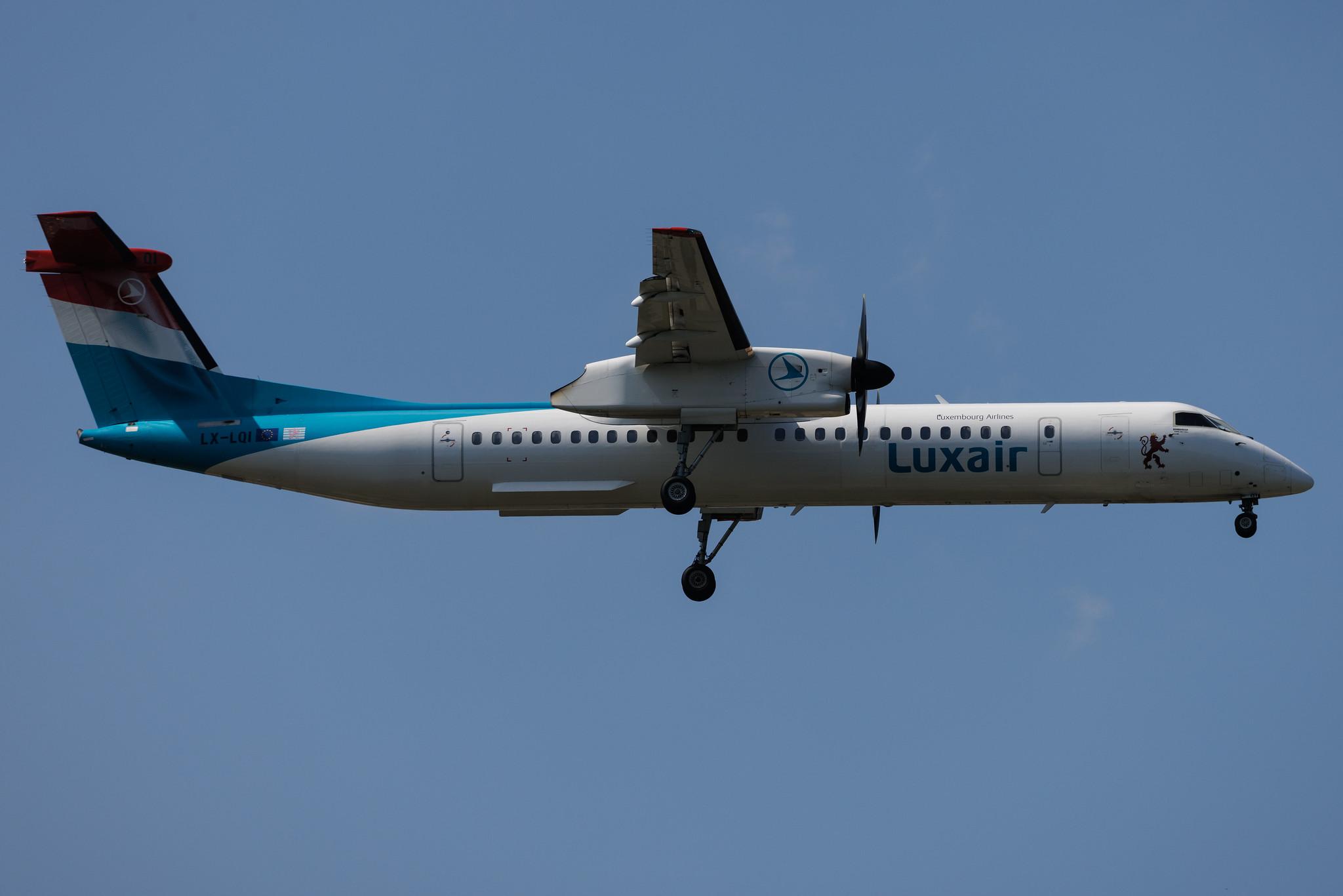 Luxembourg Findel Airport: Luxair (LG / LGL) | De Havilland Canada Dash 8-400 DH8D | LX-LQI | MSN 4534