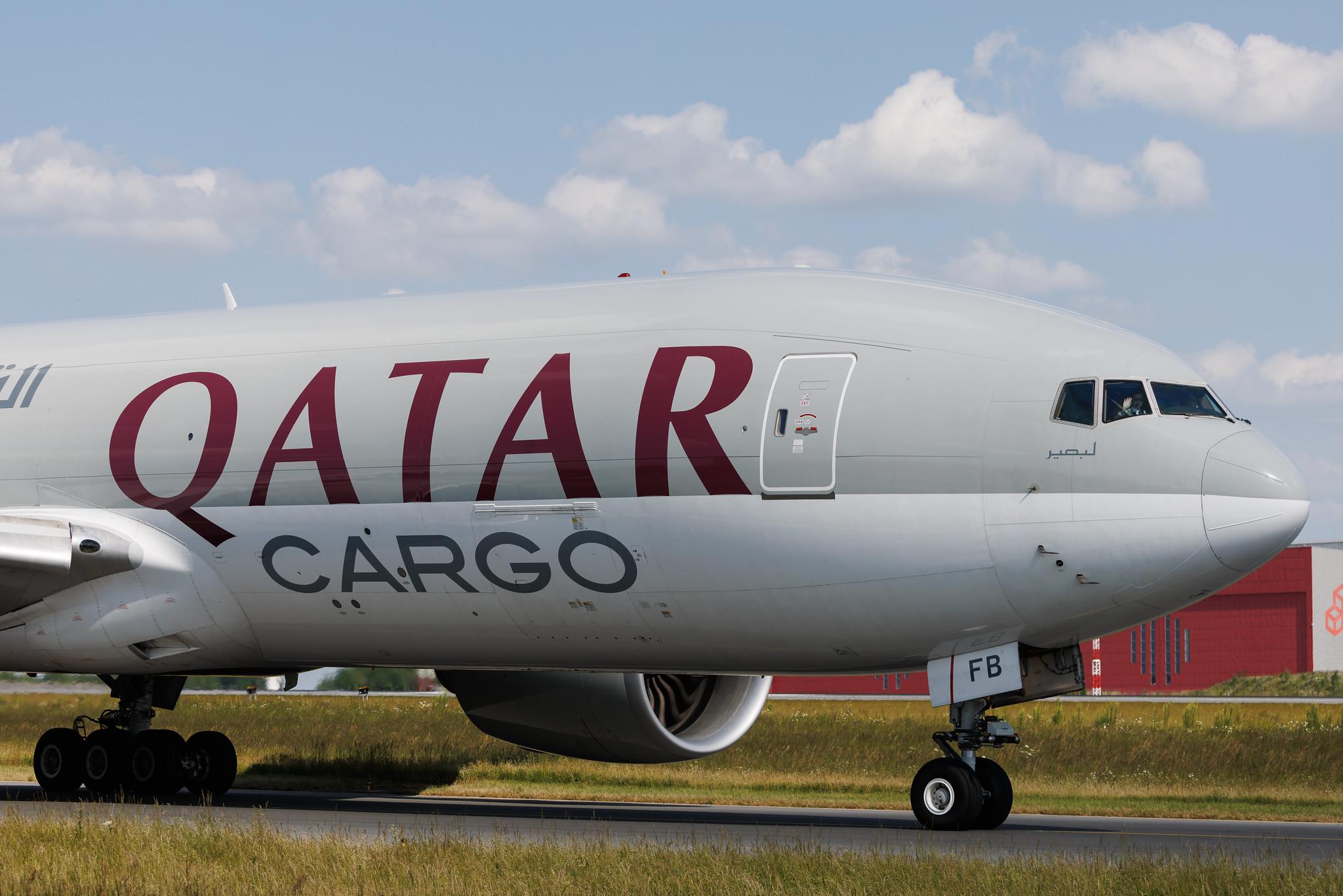 Luxembourg Findel Airport: Qatar Cargo (QR / QTR) | Operator: Qatar Airways | Boeing 777-FDZ B77L | A7-BFB | MSN 36100