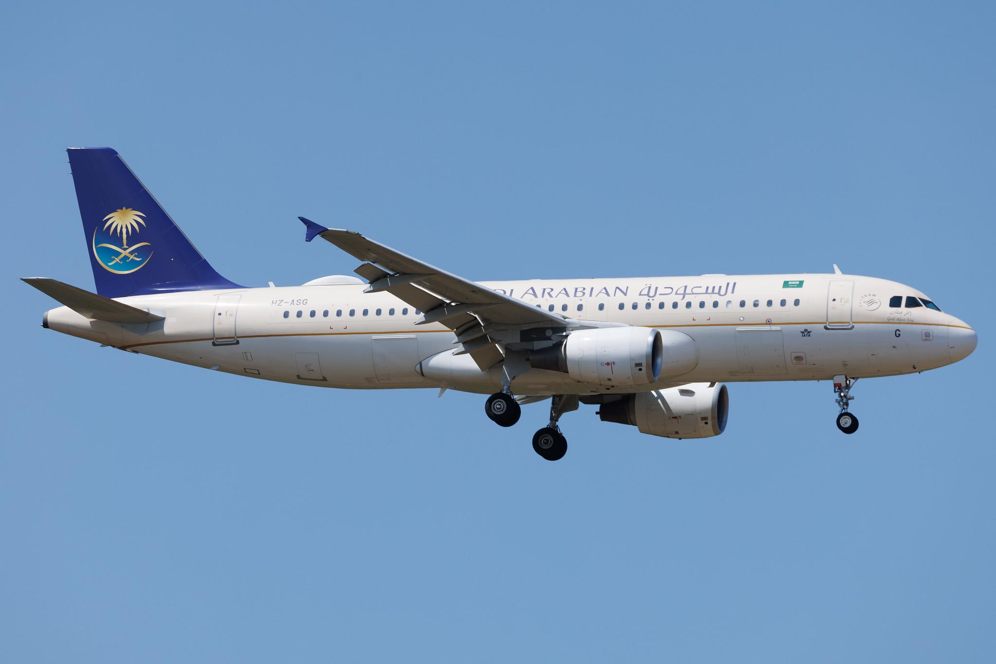 Frankfurt Airport: Saudia (SV / SVA) | Operator: Saudi Arabian Airlines | Airbus A320-214 A320 | HZ-ASG | MSN 5223