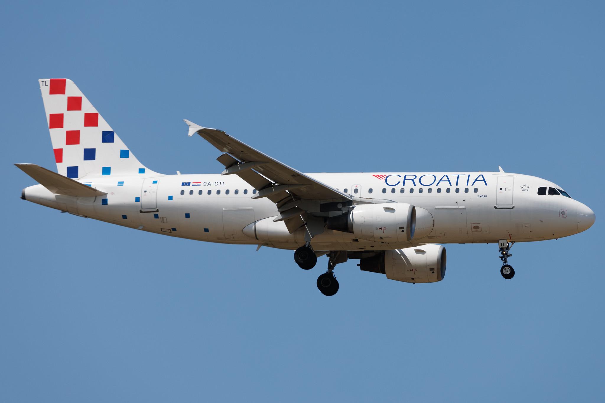 Frankfurt Airport: Croatia Airlines (OU / CTN) | Airbus A319-112 A319 | 9A-CTL | MSN 1252