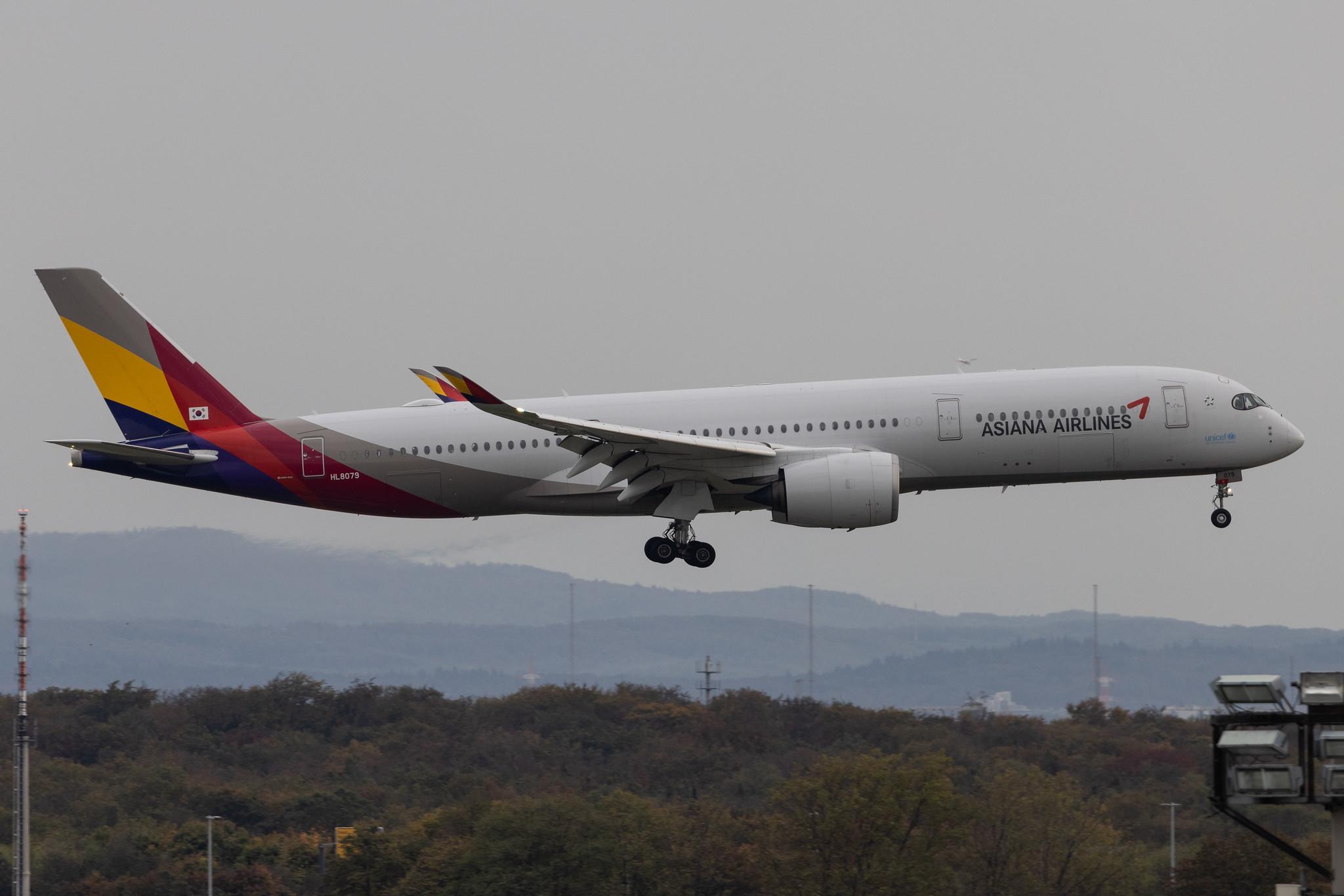 Frankfurt Airport: Asiana Airlines (OZ / AAR) |  Airbus A350-941 A359 | HL8079 | MSN 117