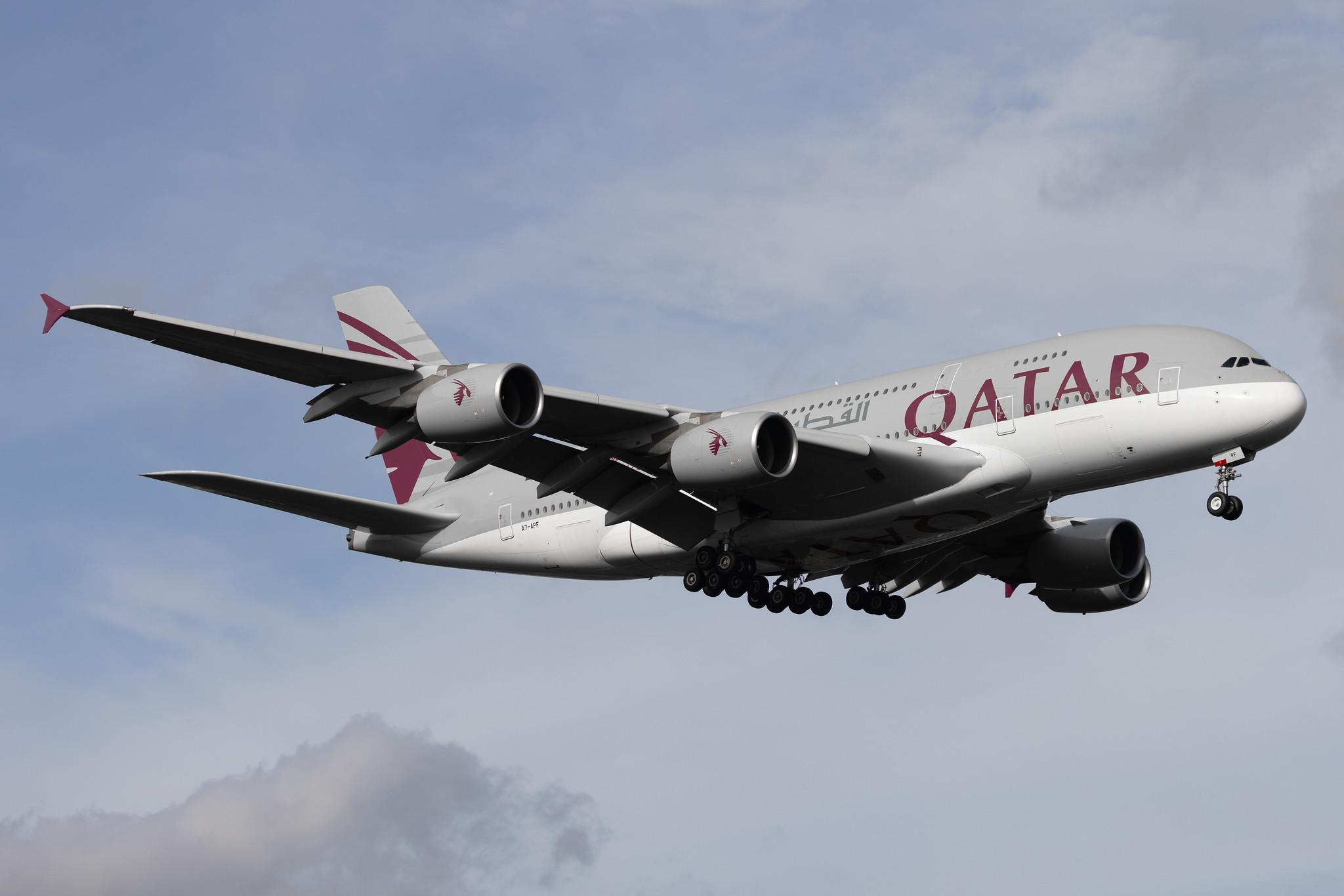 London Heathrow: Qatar Airways (QR / QTR) | Airbus A380-861 A388 | A7-APF | MSN 189