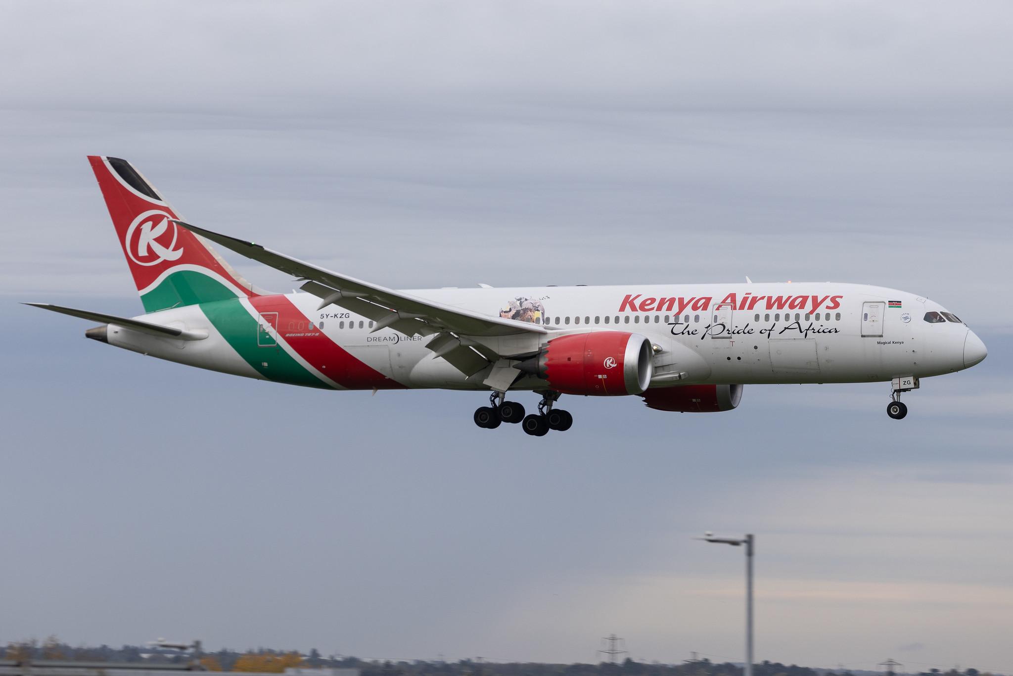 London Heathrow: Kenya Airways (KQ / KQA) | Boeing 787-8 Dreamliner B788 | 5Y-KZG | MSN 36044
