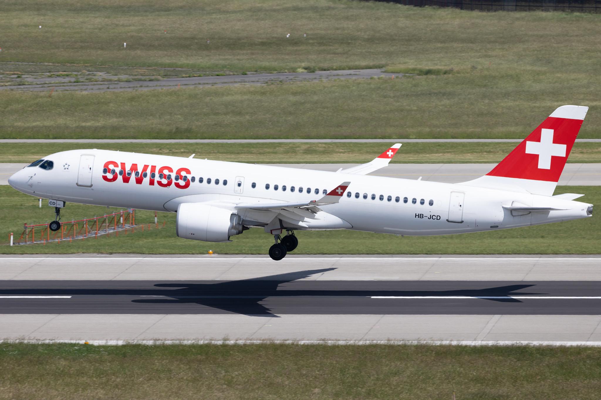 Flughafen Zürich: Swiss (LX / SWR) | Airbus A220-300 BCS3 | HB-JCD | MSN 55013