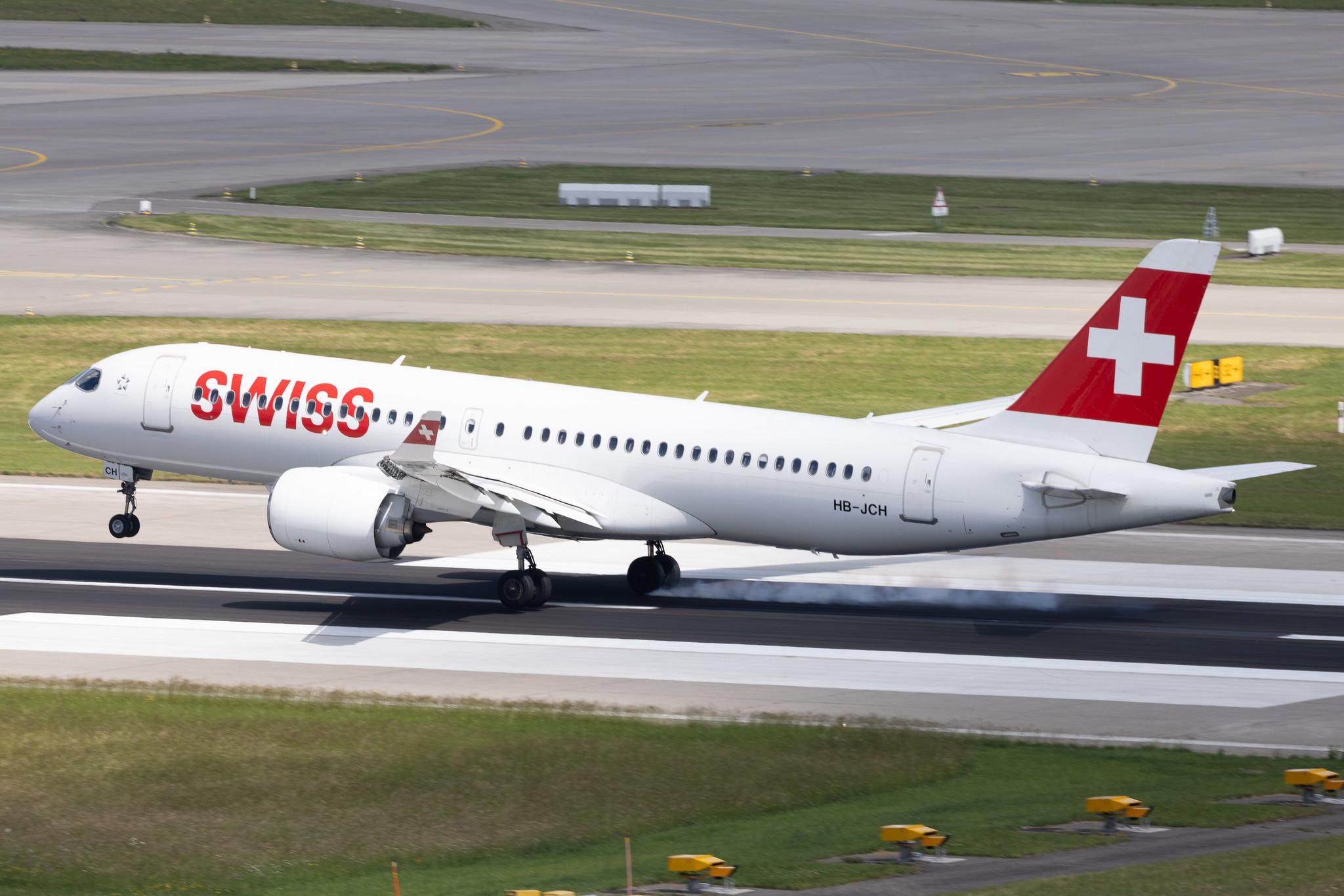 Flughafen Zürich: Swiss (LX / SWR) | Airbus A220-300 BCS3 | HB-JCH | MSN 55021