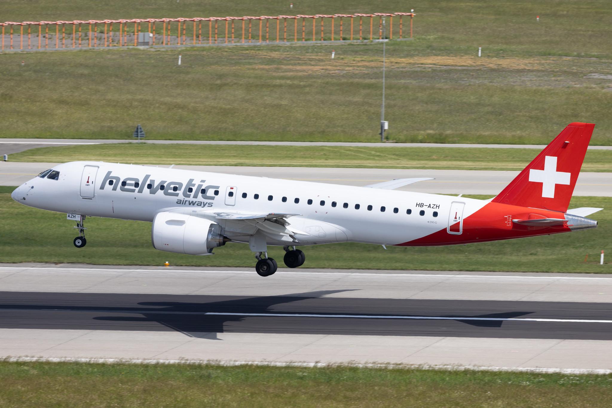 Flughafen Zürich: Helvetic Airways (2L / OAW) | Embraer E190-E2 E290 | HB-AZH | MSN 19020046