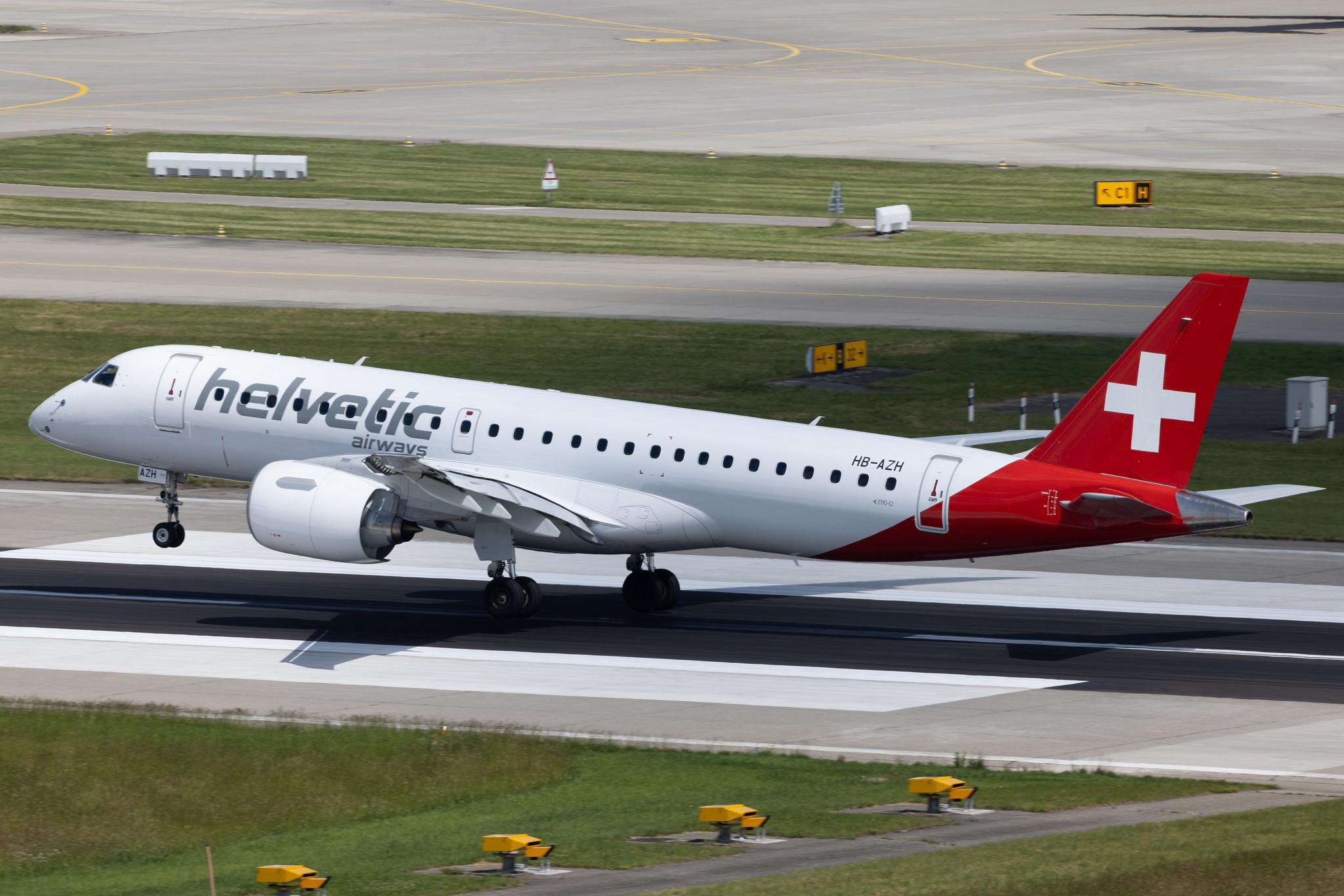 Flughafen Zürich: Helvetic Airways (2L / OAW) | Embraer E190-E2 E290 | HB-AZH | MSN 19020046