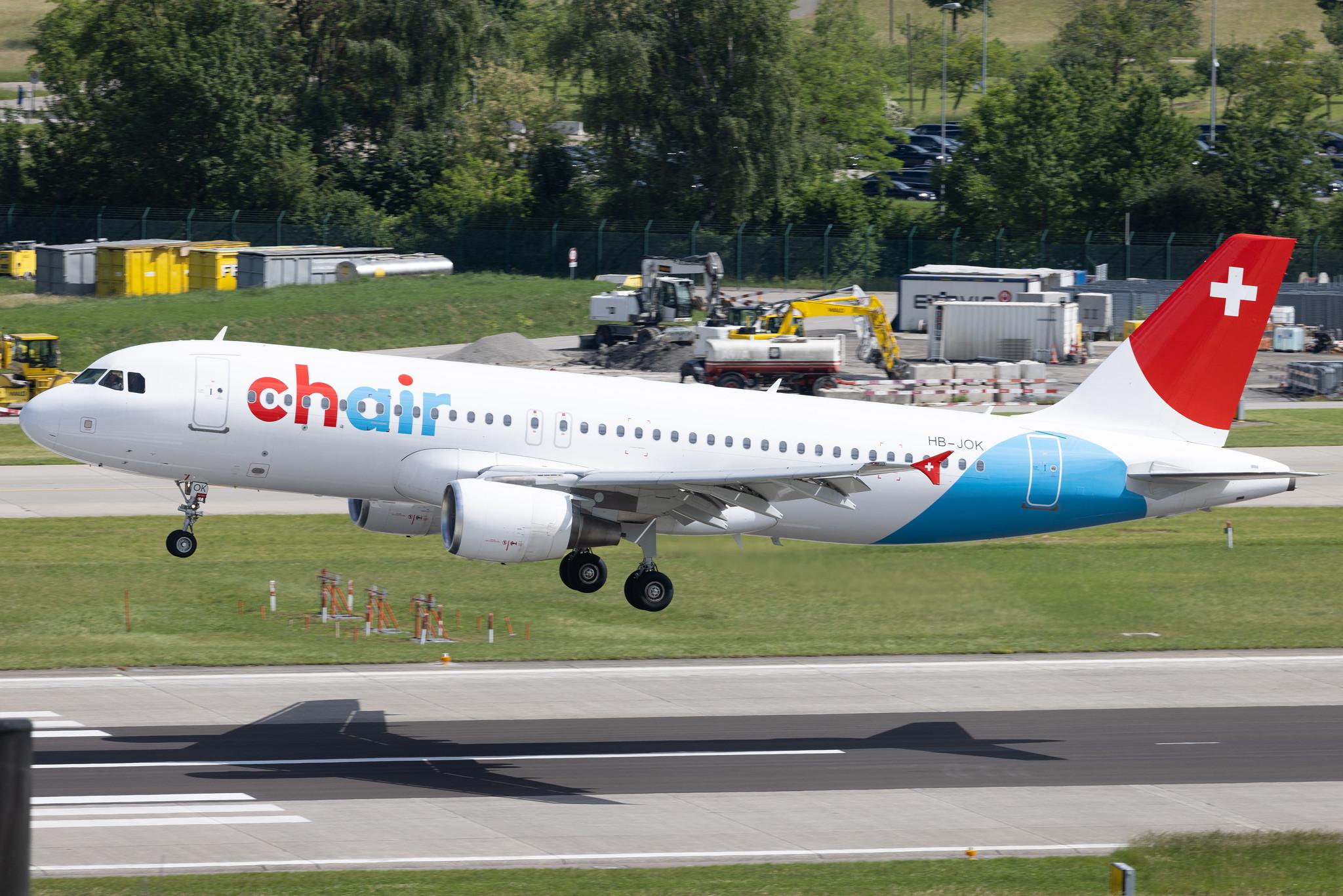 Flughafen Zürich: Chair Airlines (GM / GSW) | Airbus A320-214 A320 | HB-JOK | MSN 3923