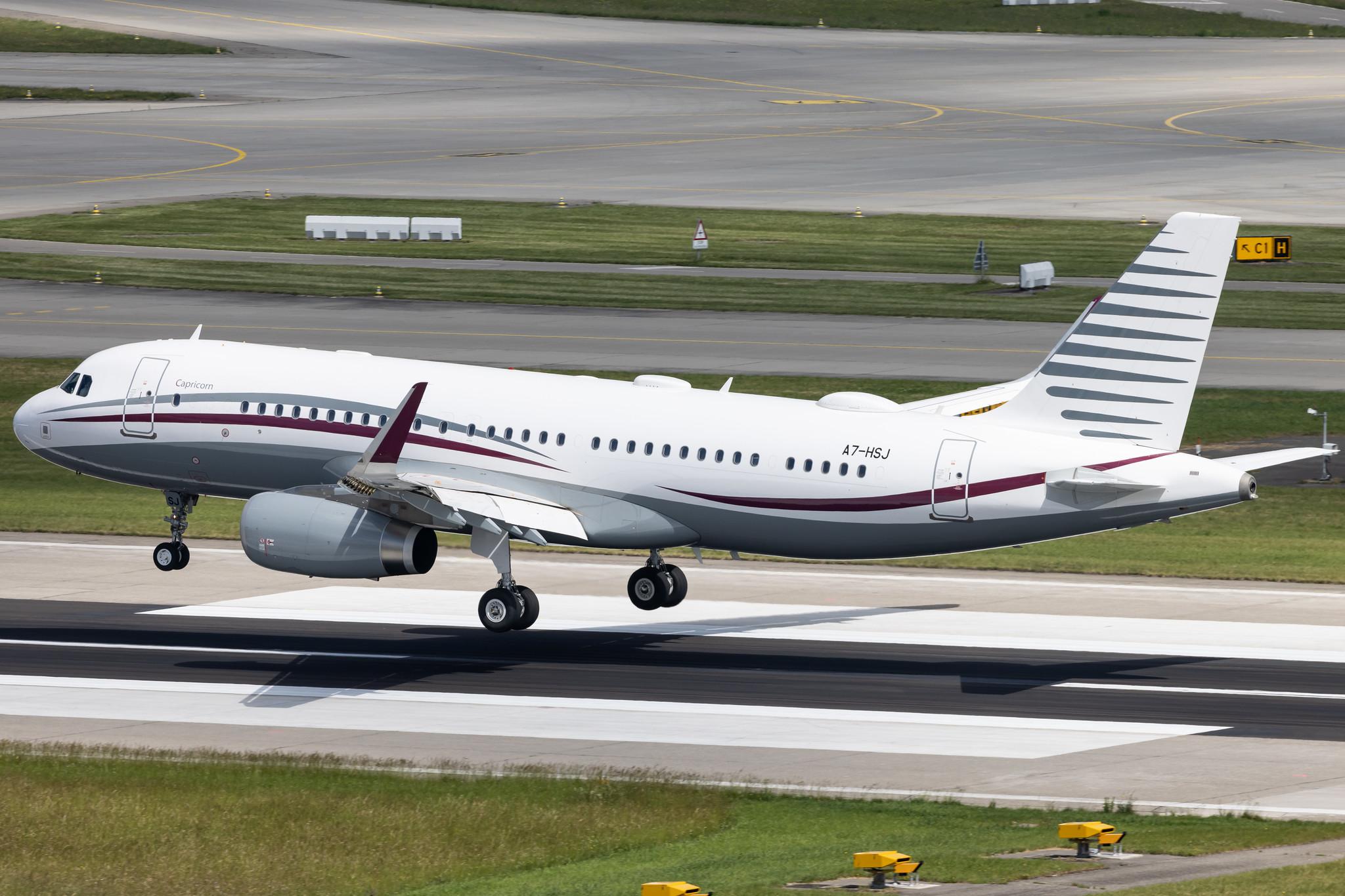Flughafen Zürich: Qatar Amiri Flight (/ QAF) | Operator: Qatar - Amiri Flight |  Airbus A320-232(CJ) Prestige A320 | A7-HSJ | MSN 5255