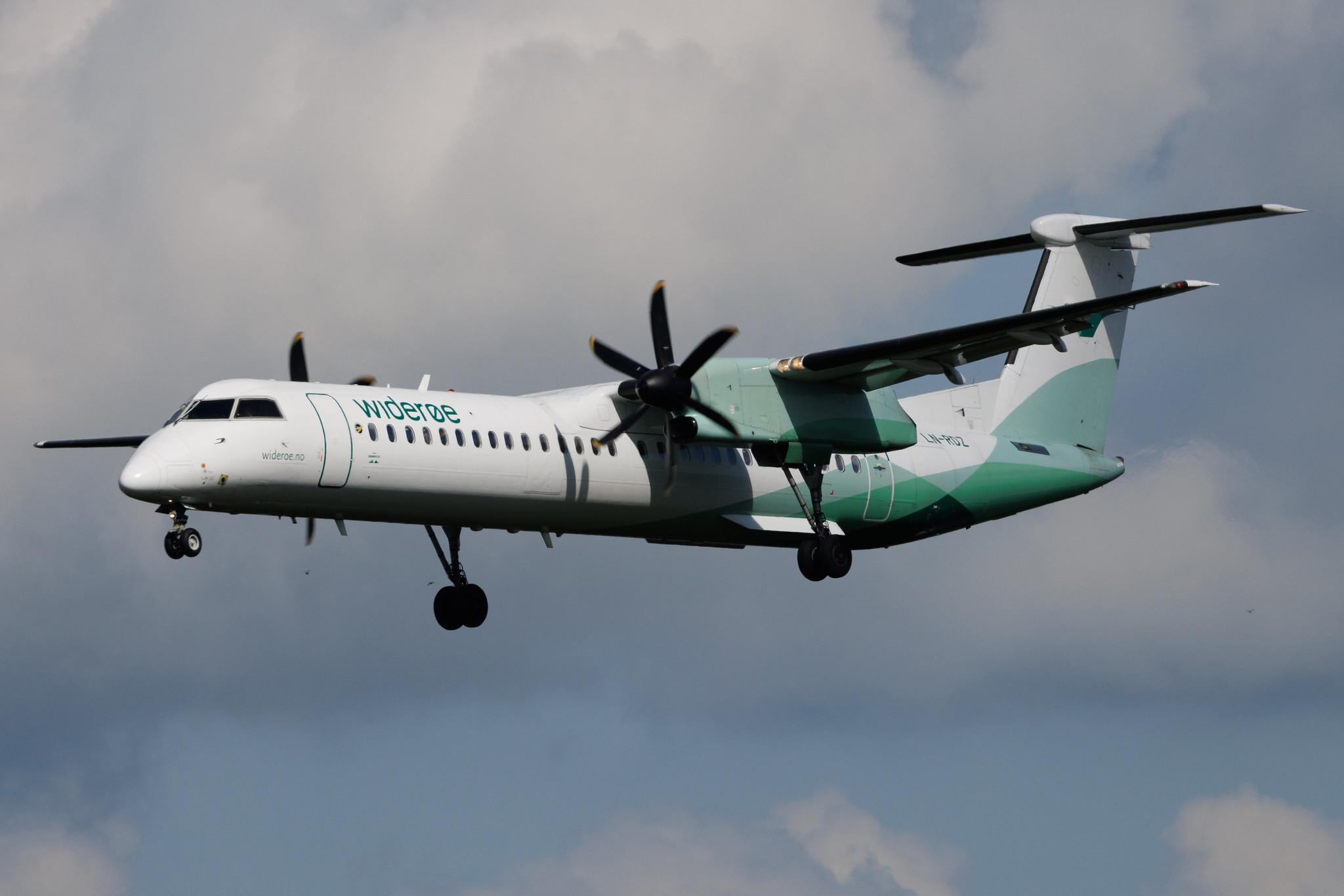 Hamburg Airport: Wideroe (WF / WIF) | De Havilland Canada Dash 8-400 DH8D | LN-RDZ | MSN 4063