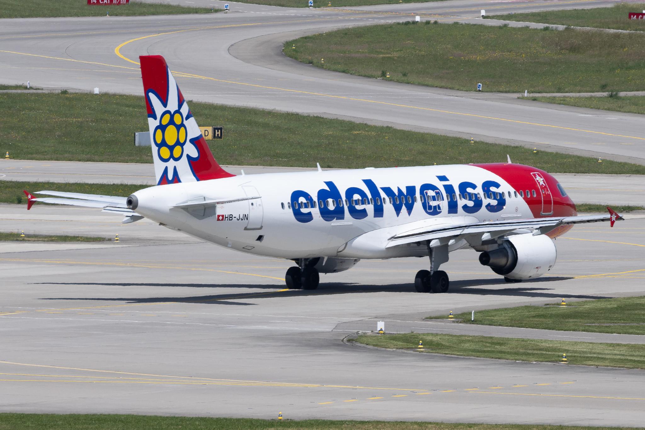 Flughafen Zürich: Edelweiss Air (WK / EDW) | Airbus A320-214 A320 | HB-JJN | MSN 4187