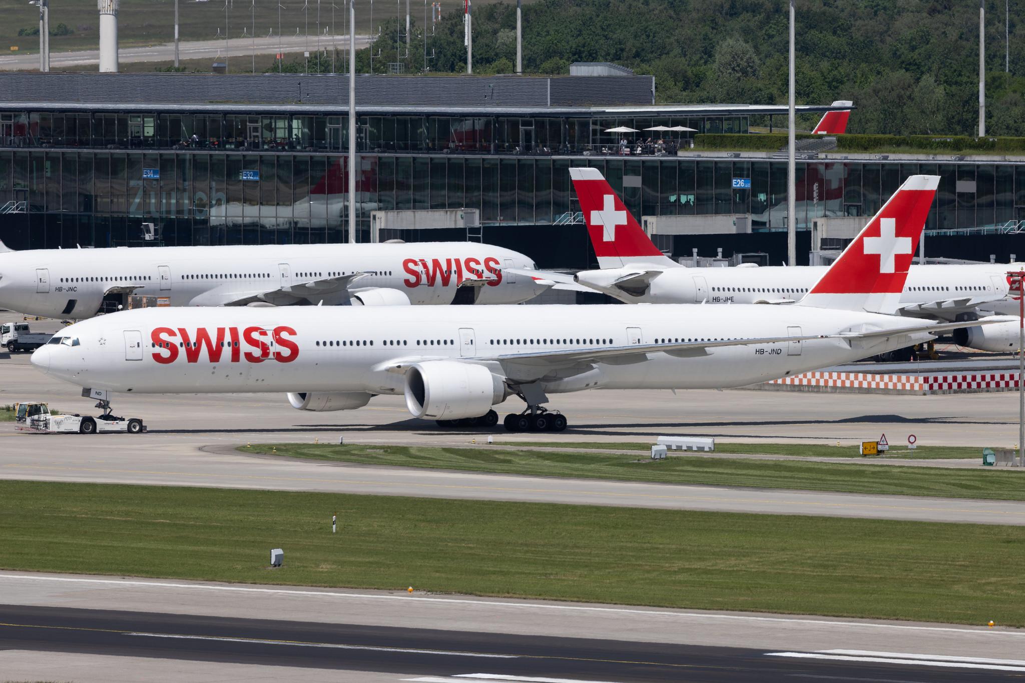 Flughafen Zürich: Swiss (LX / SWR) | Boeing 777-3DE(ER) B77W | HB-JND | MSN 44585