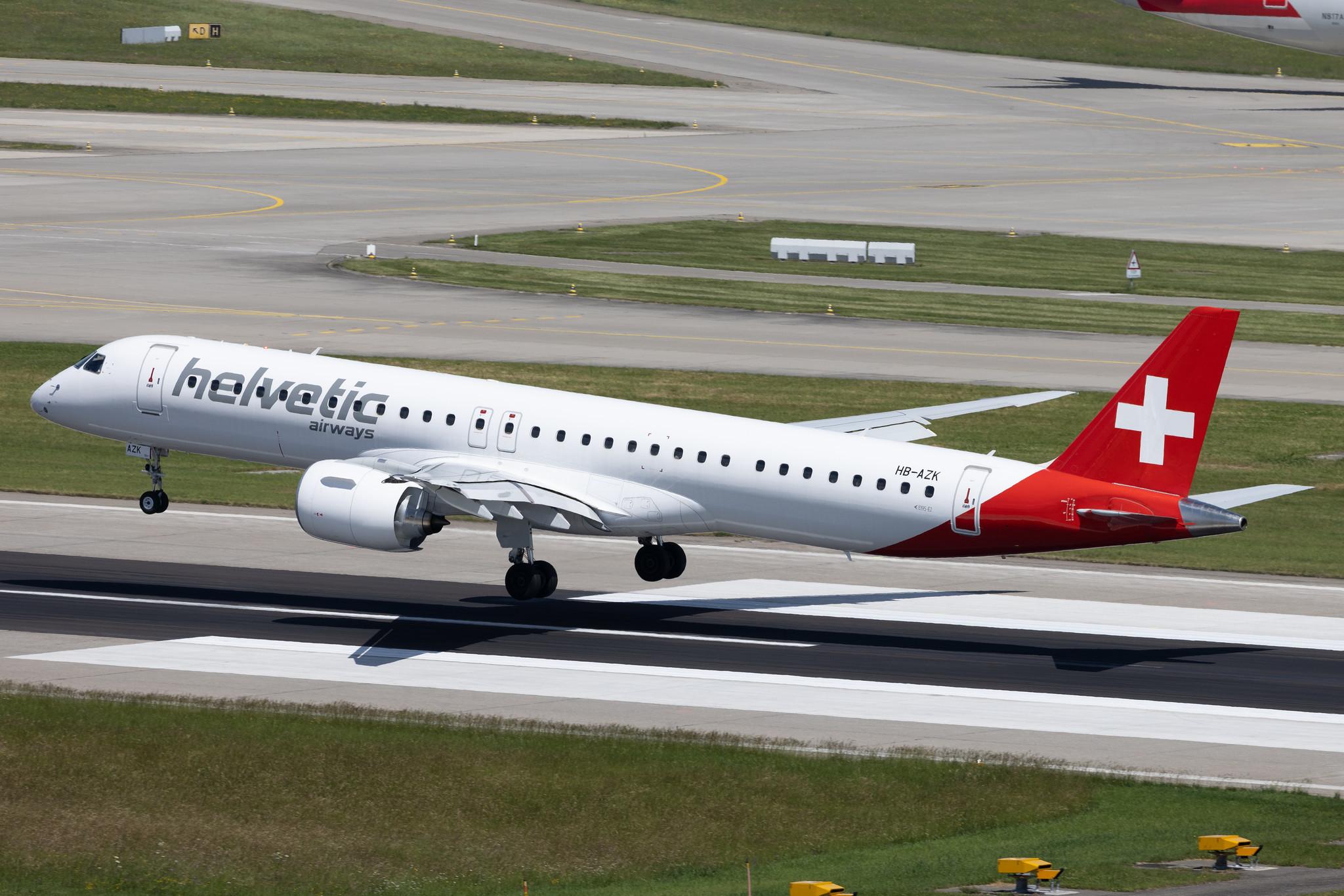 Flughafen Zürich: Helvetic Airways (2L / OAW) | Embraer E195-E2 E295 | HB-AZK | MSN 19020058