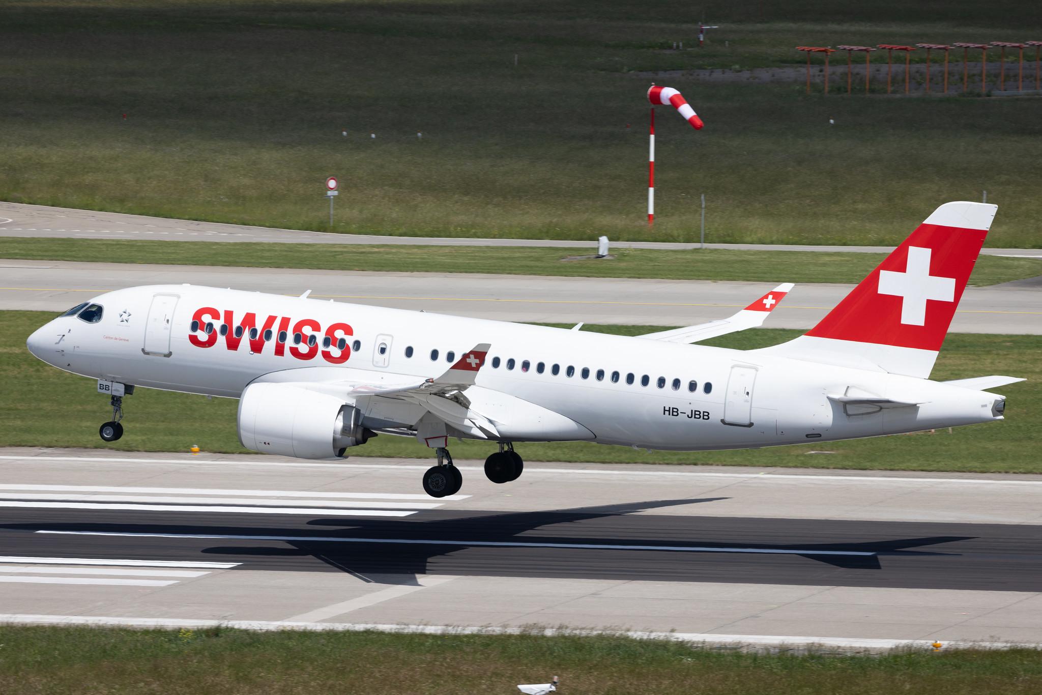 Flughafen Zürich: Swiss (LX / SWR) | Airbus A220-100 BCS1 | HB-JBB | MSN 50011