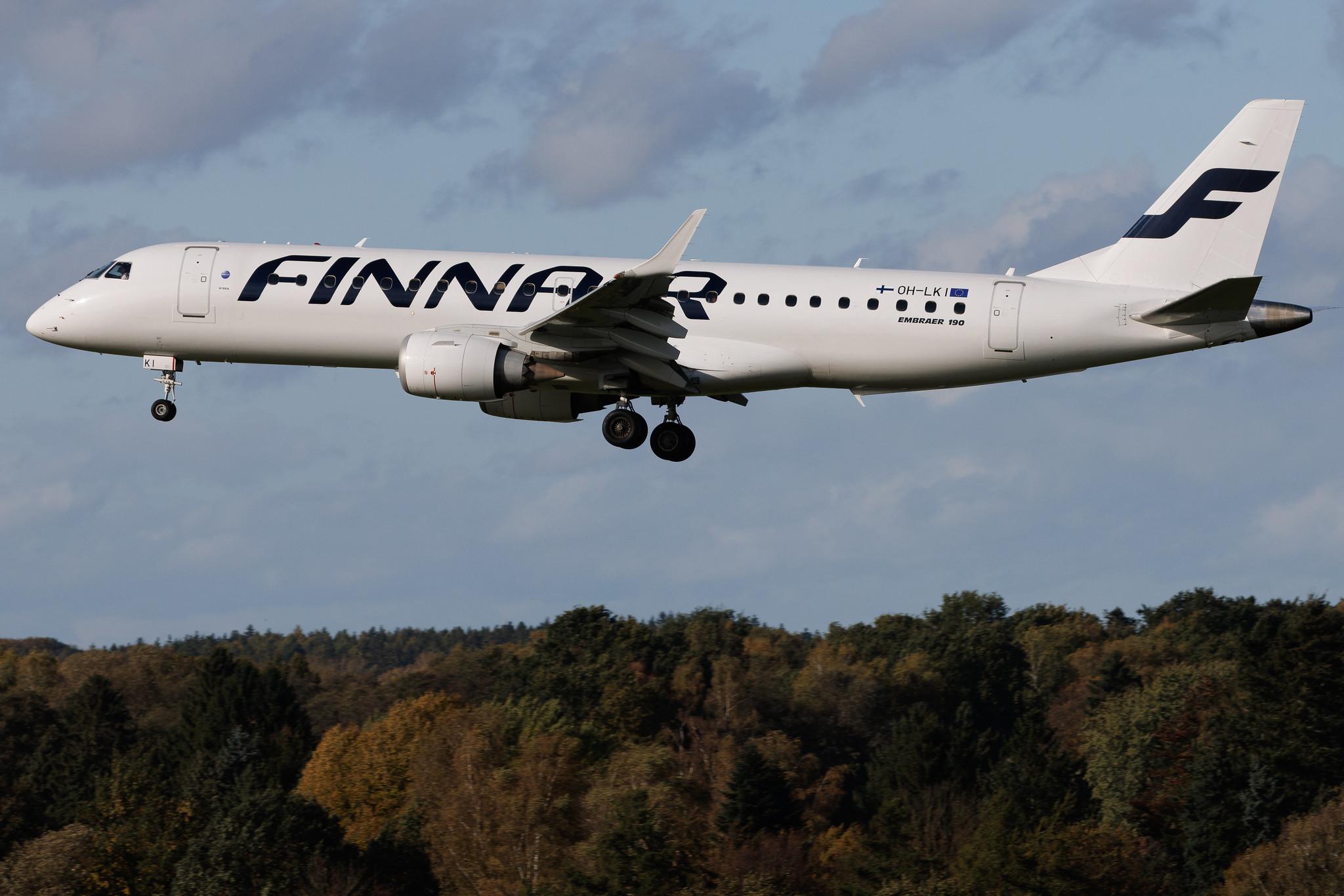 Hamburg Airport: Finnair (AY / FIN) | Operator: NORRA | Embraer E190LR E190 | OH-LKI | MSN 19000117