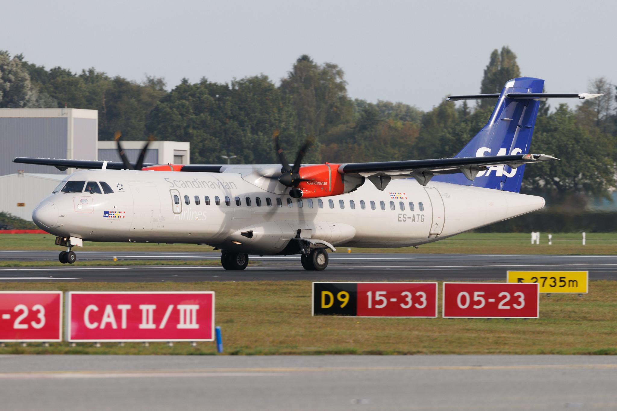 Hamburg Airport: SAS (SK / SAS) | Operator: Xfly |  ATR 72-600 AT76 | ES-ATG | MSN 1121