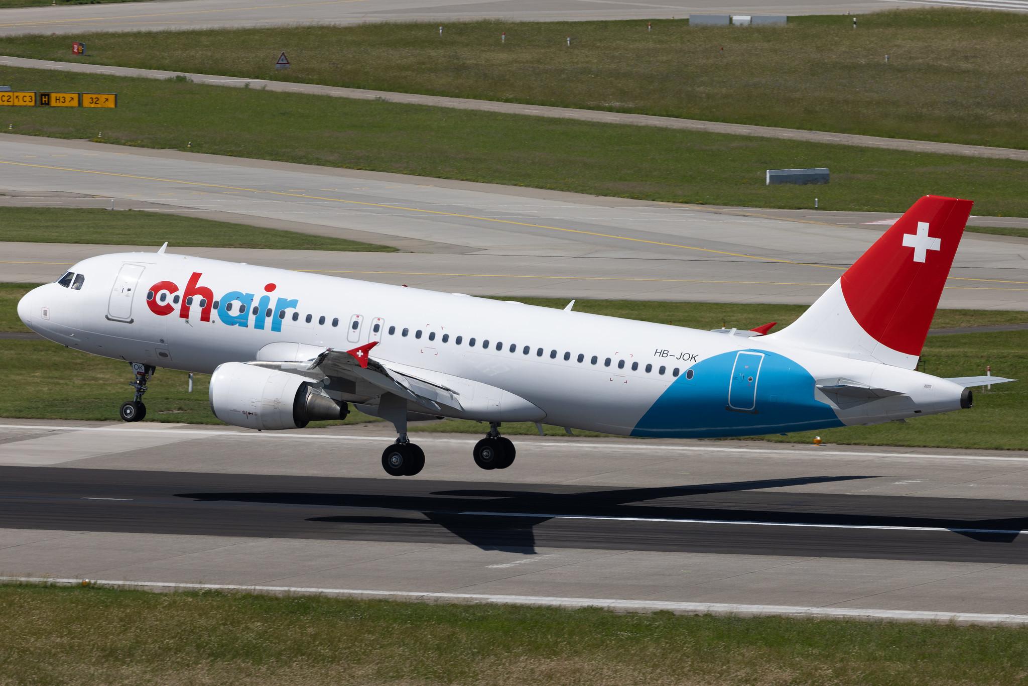 Flughafen Zürich: Chair Airlines (GM / GSW) | Airbus A320-214 A320 | HB-JOK | MSN 3923