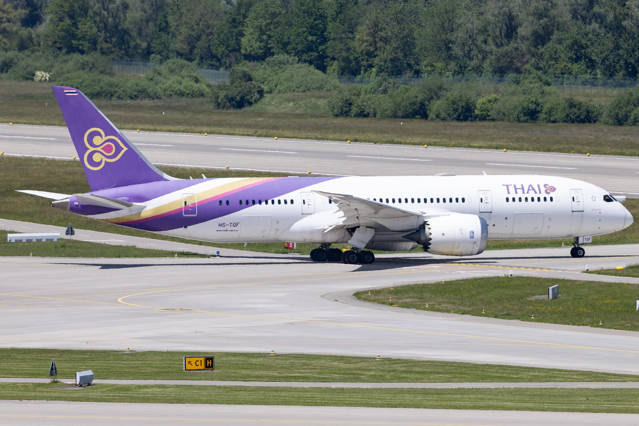 Flughafen Zürich: Thai Airways (TG / THA) | Boeing 787-8 Dreamliner B788 | HS-TQF | MSN 38759