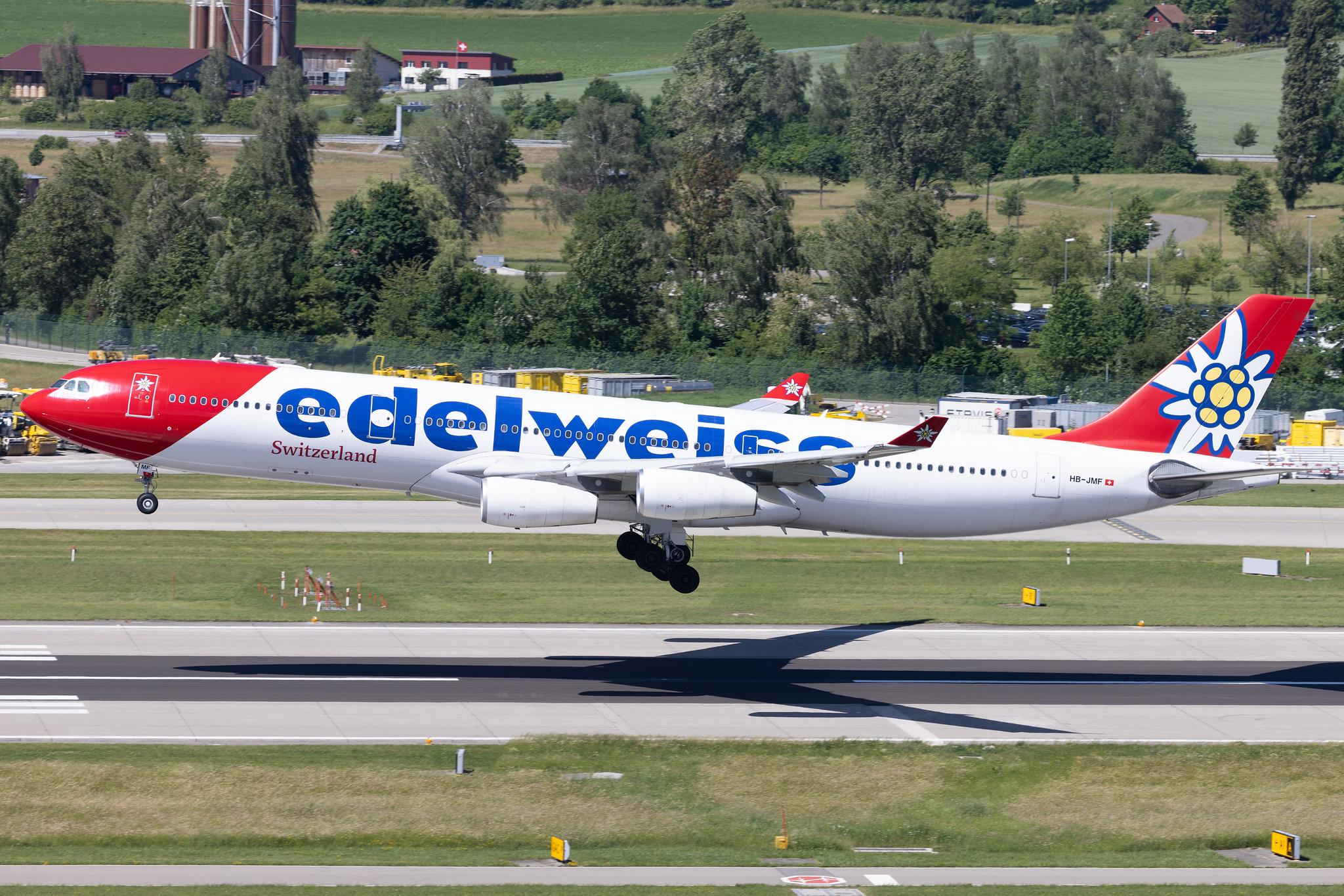 Flughafen Zürich: Edelweiss Air (WK / EDW) | Airbus A340-313 A343 | HB-JMF | MSN 0561