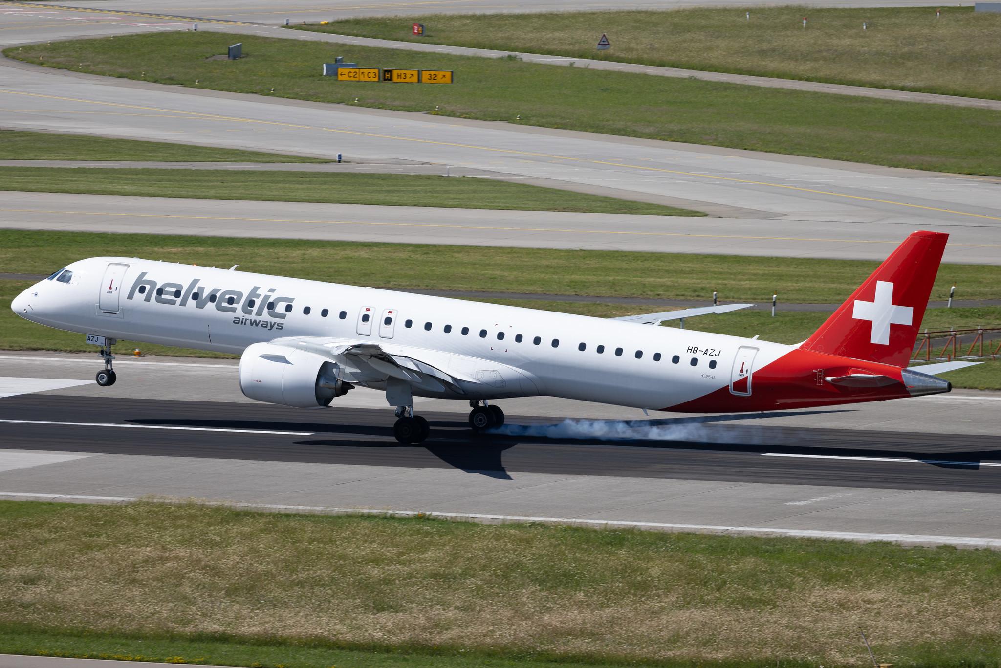 Flughafen Zürich: Helvetic Airways (2L / OAW) | Embraer E195-E2 E295 | HB-AZJ | MSN 19020057