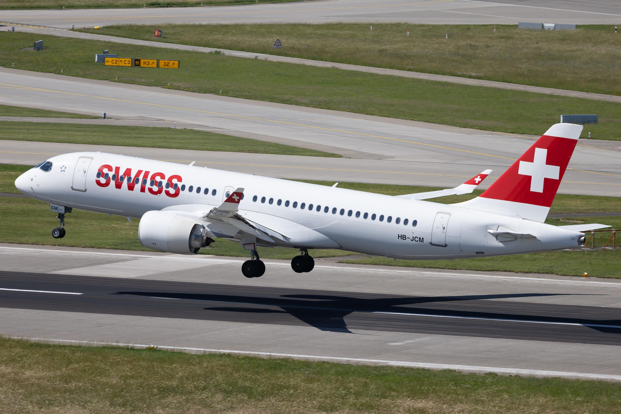Flughafen Zürich: Swiss (LX / SWR) | Airbus A220-300 BCS3 | HB-JCP | MSN 55036