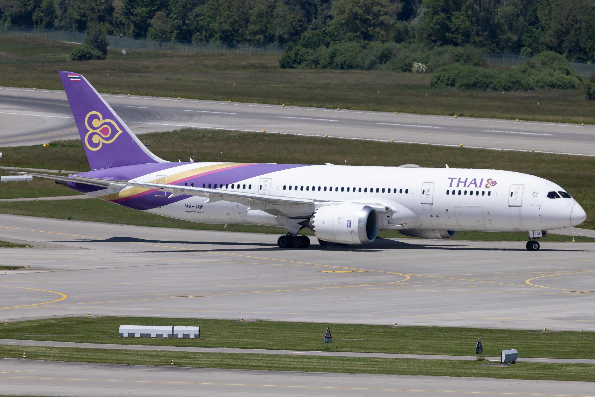 Flughafen Zürich: Thai Airways (TG / THA) | Boeing 787-8 Dreamliner B788 | HS-TQF | MSN 38759
