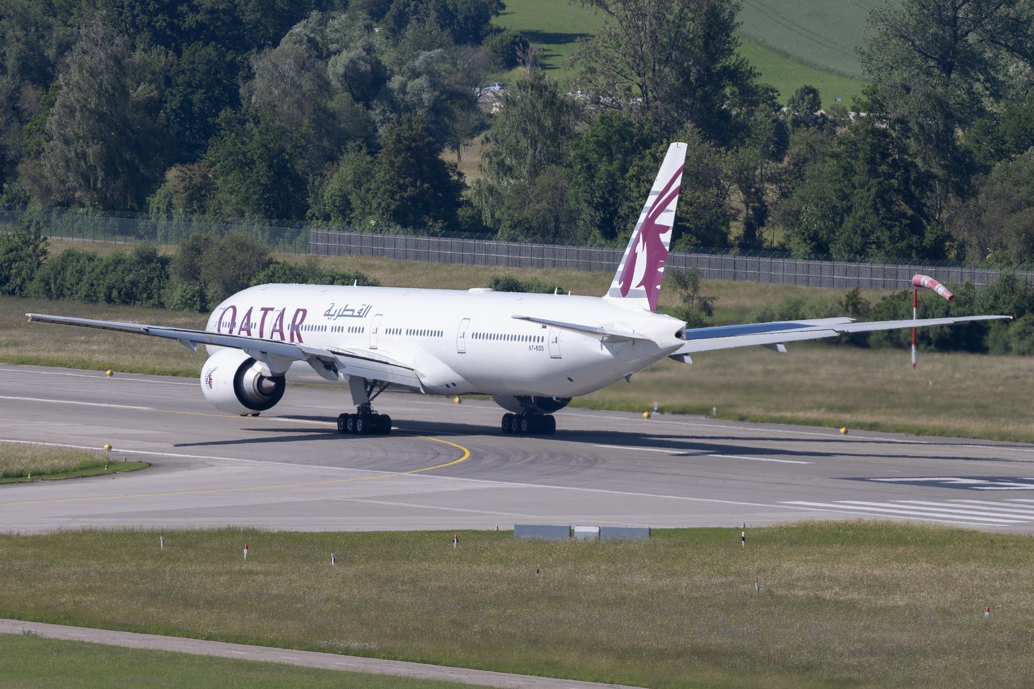 Flughafen Zürich: Qatar Airways (QR / QTR) | Boeing 777-367(ER) B77W | A7-BOD | MSN 36165