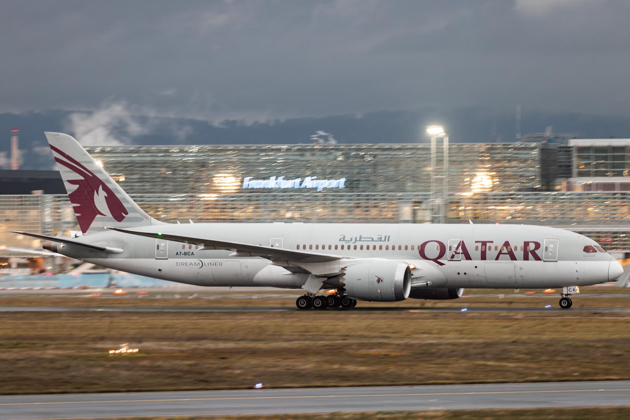 Frankfurt Airport: Qatar Airways (QR / QTR) | Boeing 787-8 Dreamliner B788 | A7-BCA | MSN 38319
