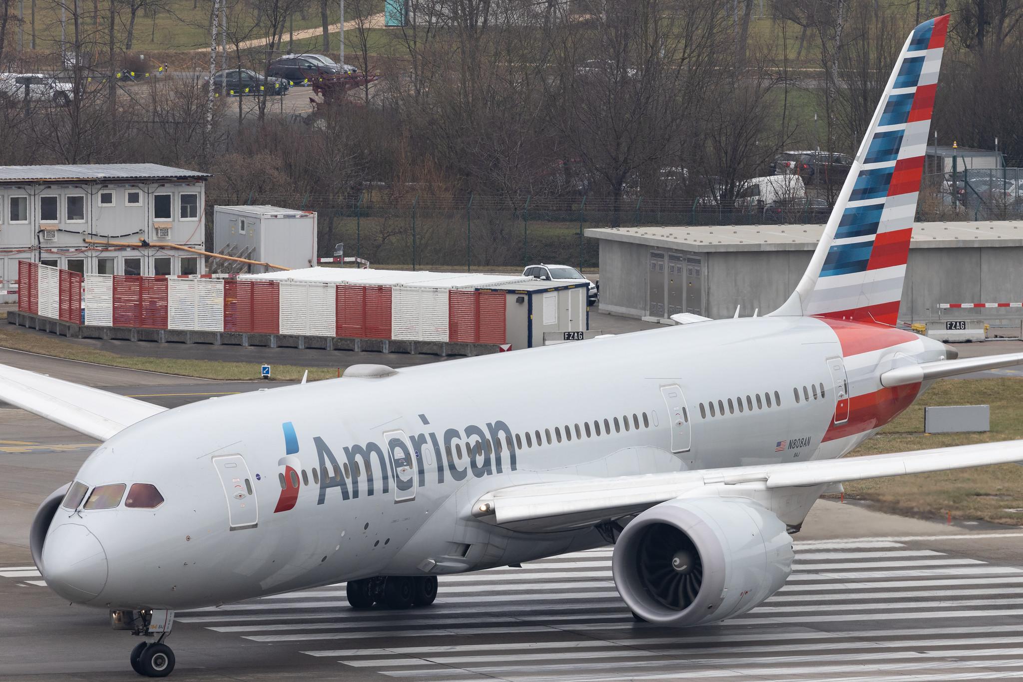 Flughafen Zürich: American Airlines (AA / AAL) | Boeing 787-8 Dreamliner B788 | N808AN | MSN 40626