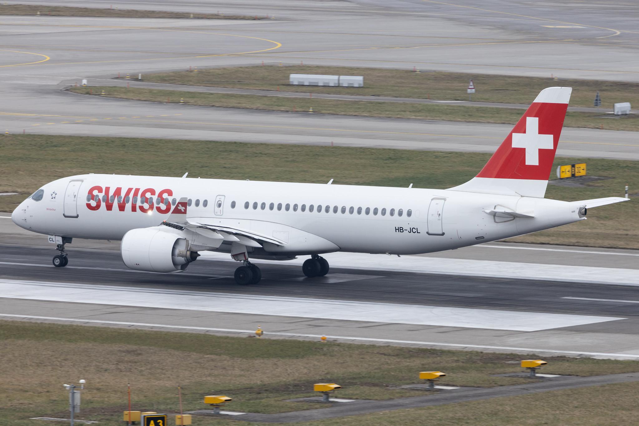 Flughafen Zürich: Swiss (LX / SWR) | Airbus A220-300 BCS3 | HB-JCL | MSN 55029