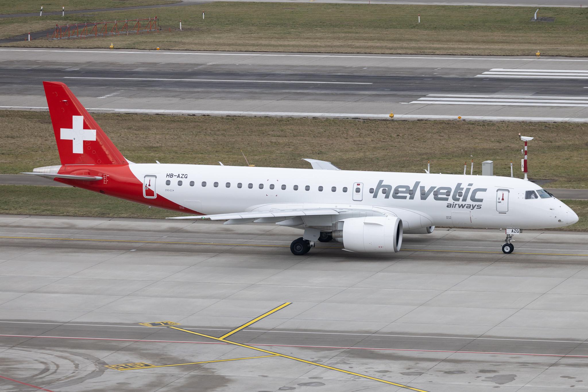 Flughafen Zürich: Helvetic Airways (2L / OAW) | Embraer E190-E2 E290 | HB-AZG | MSN 19020036