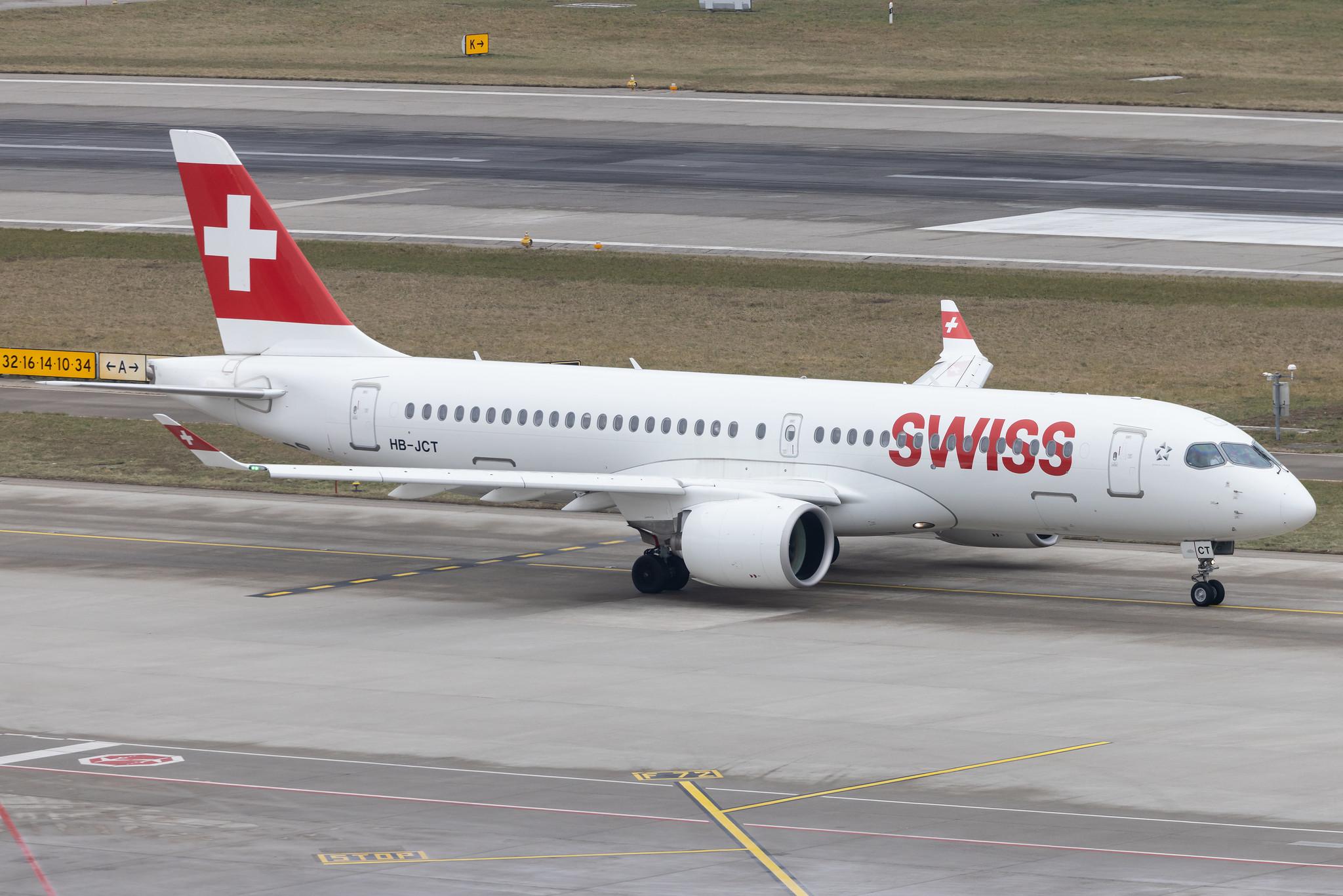 Flughafen Zürich: Swiss (LX / SWR) | Airbus A220-300 BCS3 | HB-JCT | MSN 55046