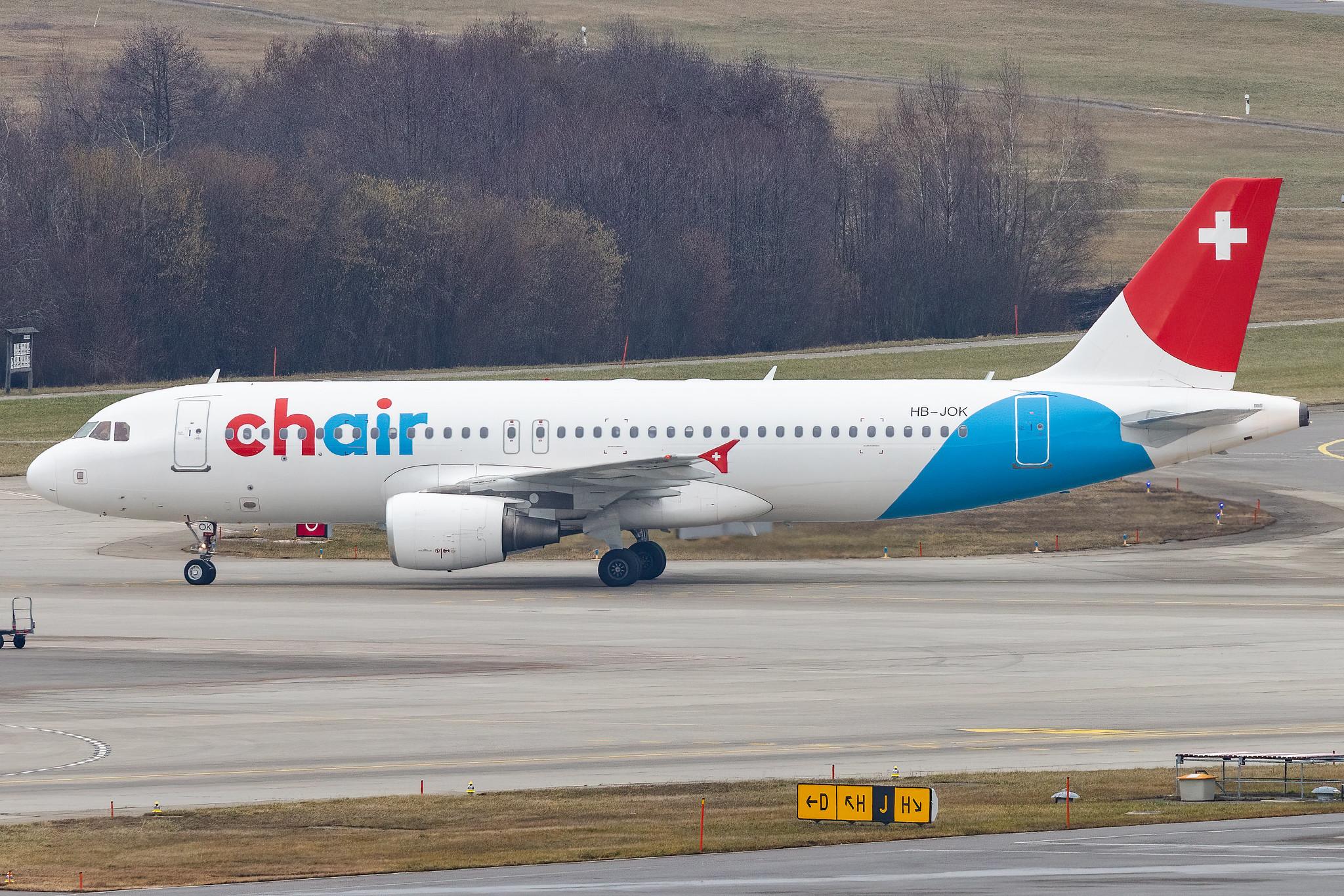 Flughafen Zürich: Chair Airlines (GM / GSW) |  Airbus A320-214 A320 | HB-JOK | MSN 3923