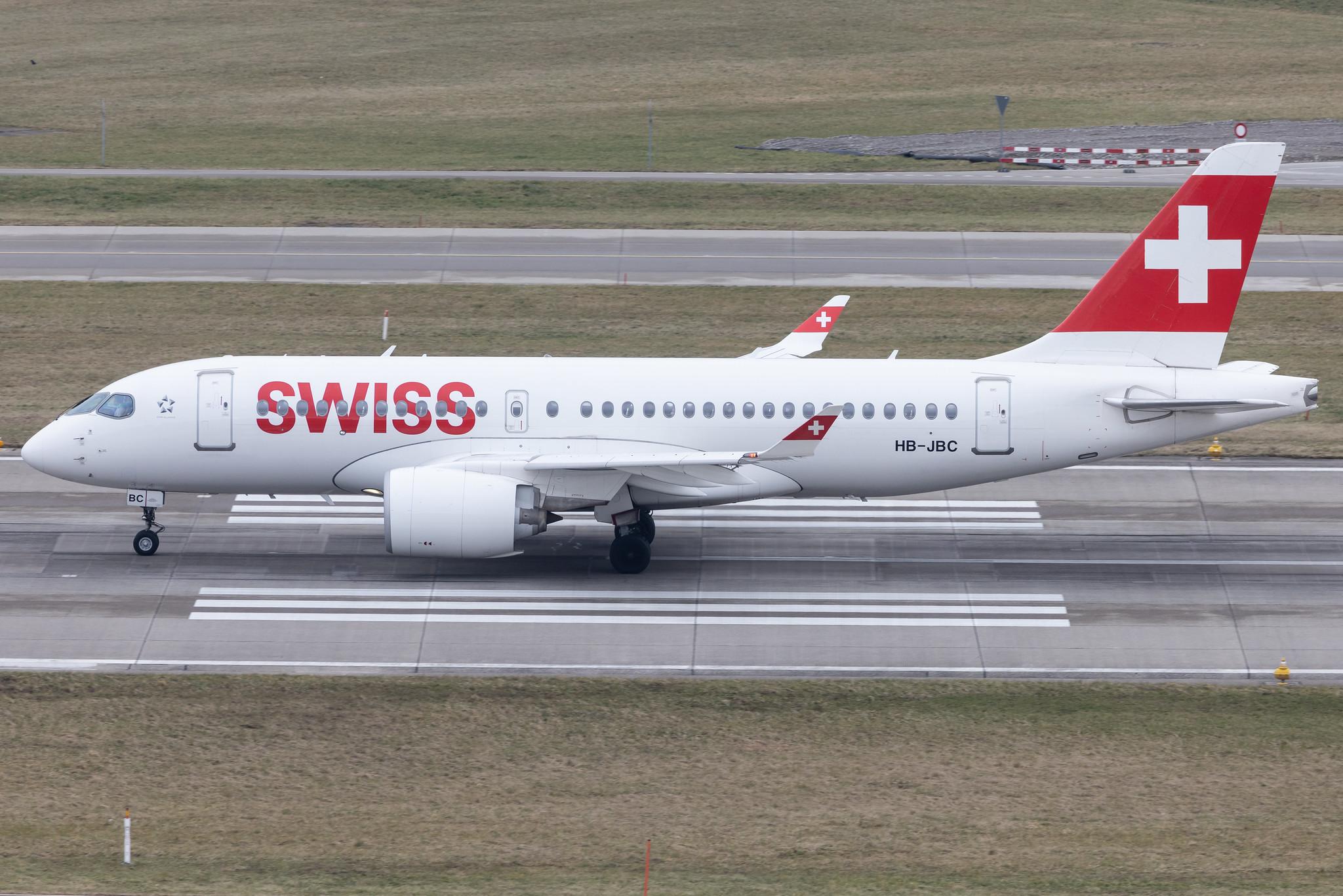 Flughafen Zürich: Swiss (LX / SWR) | Airbus A220-100 BCS1 | HB-JBC | MSN 50012