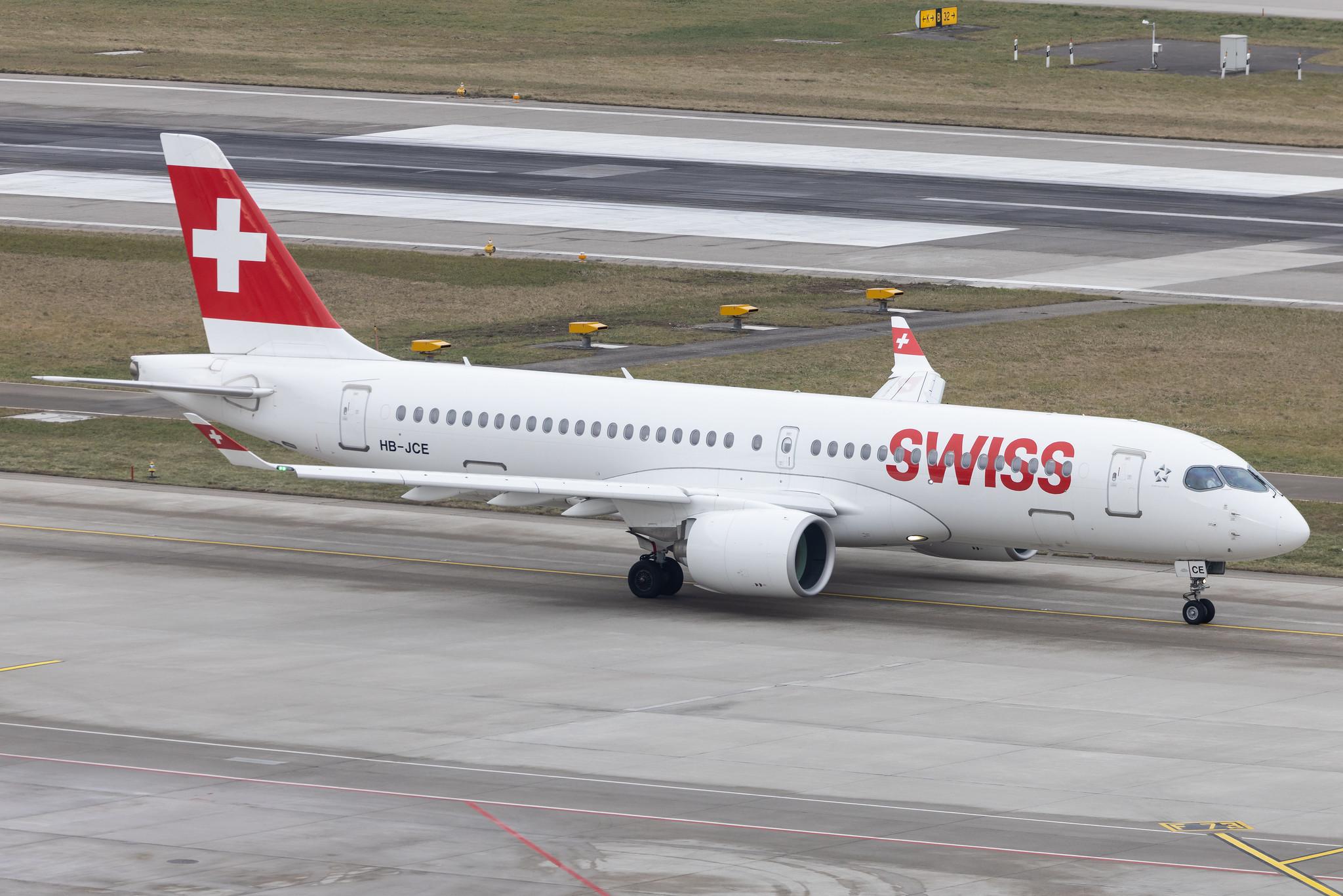 Flughafen Zürich: Swiss (LX / SWR) | Airbus A220-300 BCS3 | HB-JCE | MSN 55014