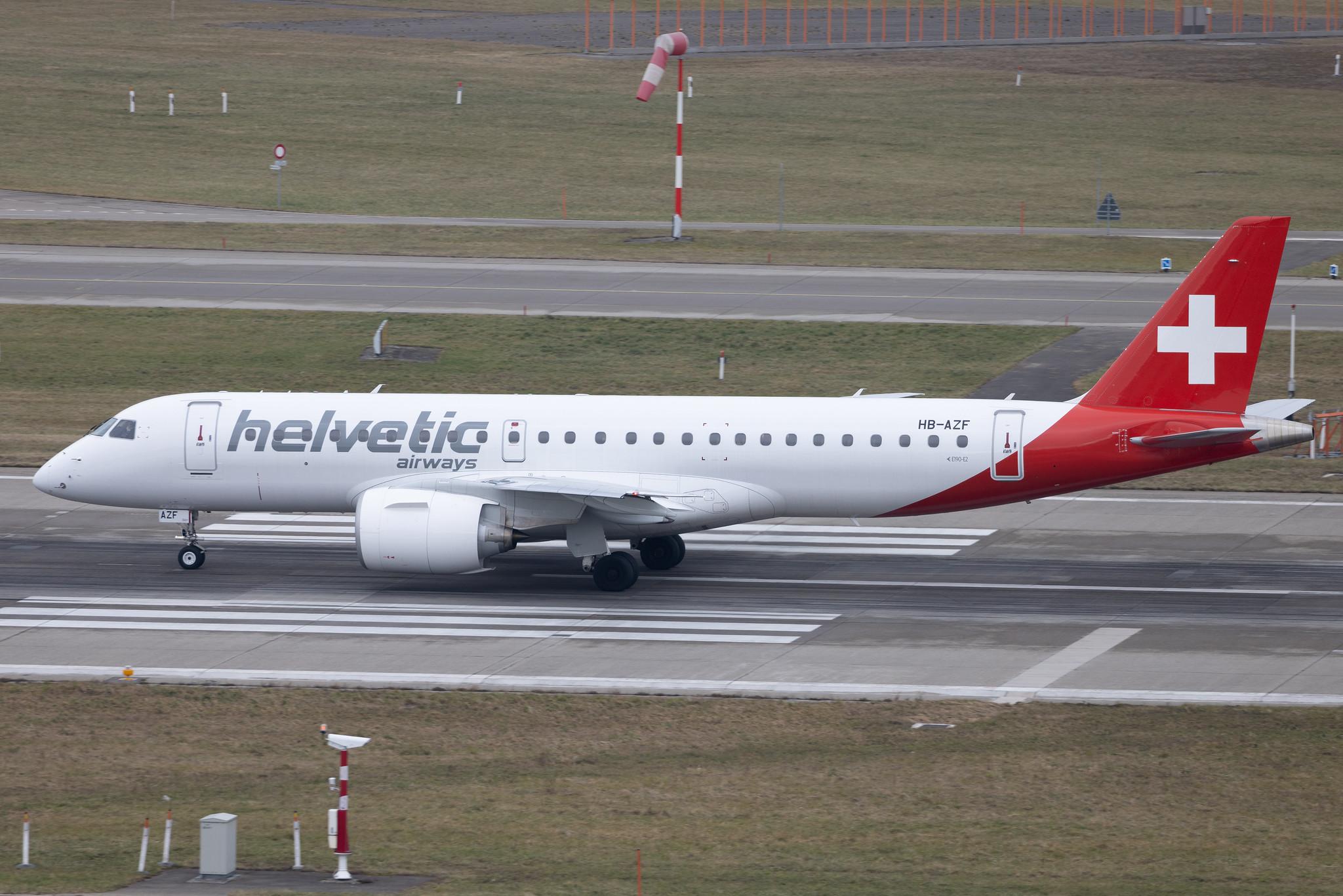 Flughafen Zürich: Helvetic Airways (2L / OAW) | Embraer E190-E2 E290 | HB-AZF | MSN 19020043