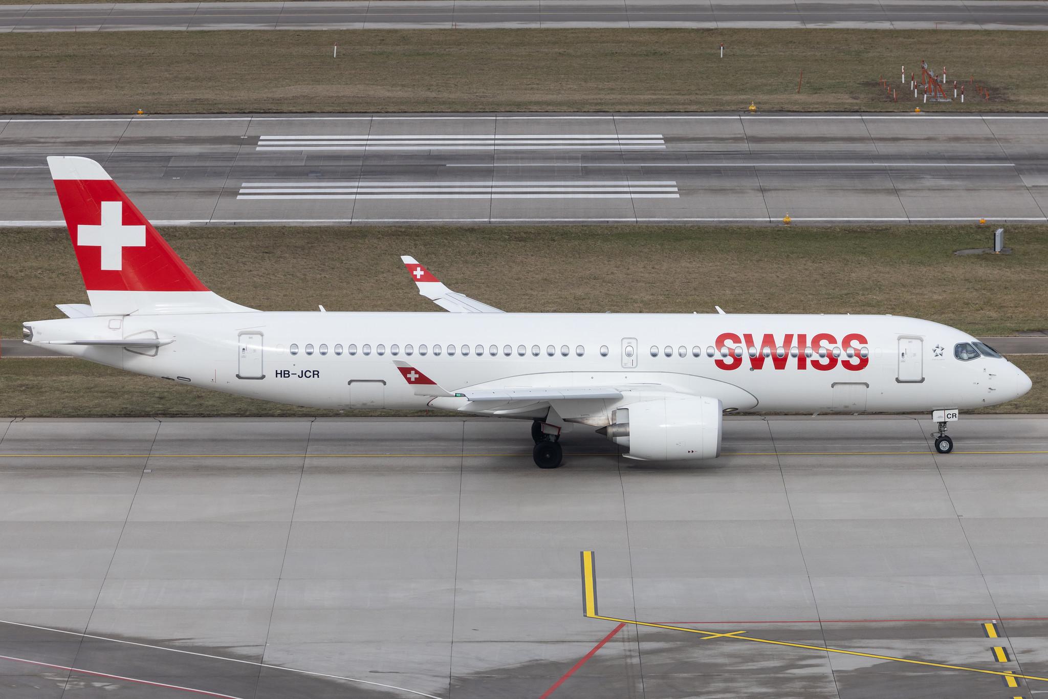 Flughafen Zürich: Swiss (LX / SWR) | Airbus A220-300 BCS3 | HB-JCR | MSN 55044