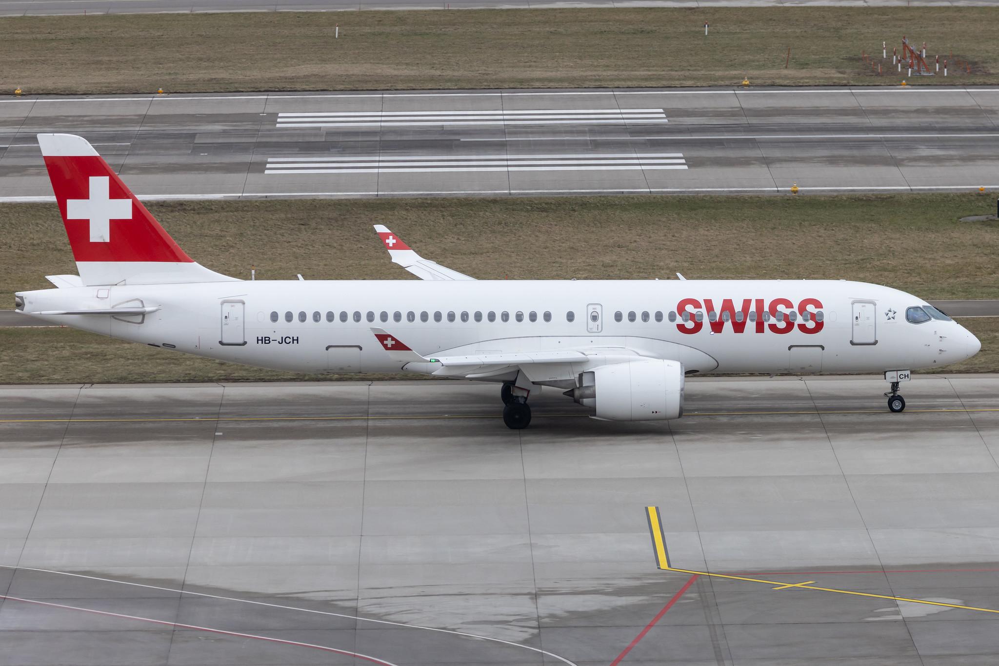 Flughafen Zürich: Swiss (LX / SWR) | Airbus A220-300 BCS3 | HB-JCH | MSN 55021