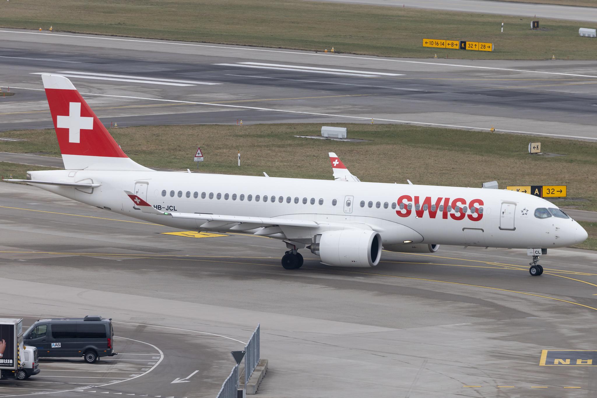 Flughafen Zürich: Swiss (LX / SWR) | Airbus A220-300 BCS3 | HB-JCL | MSN 55029