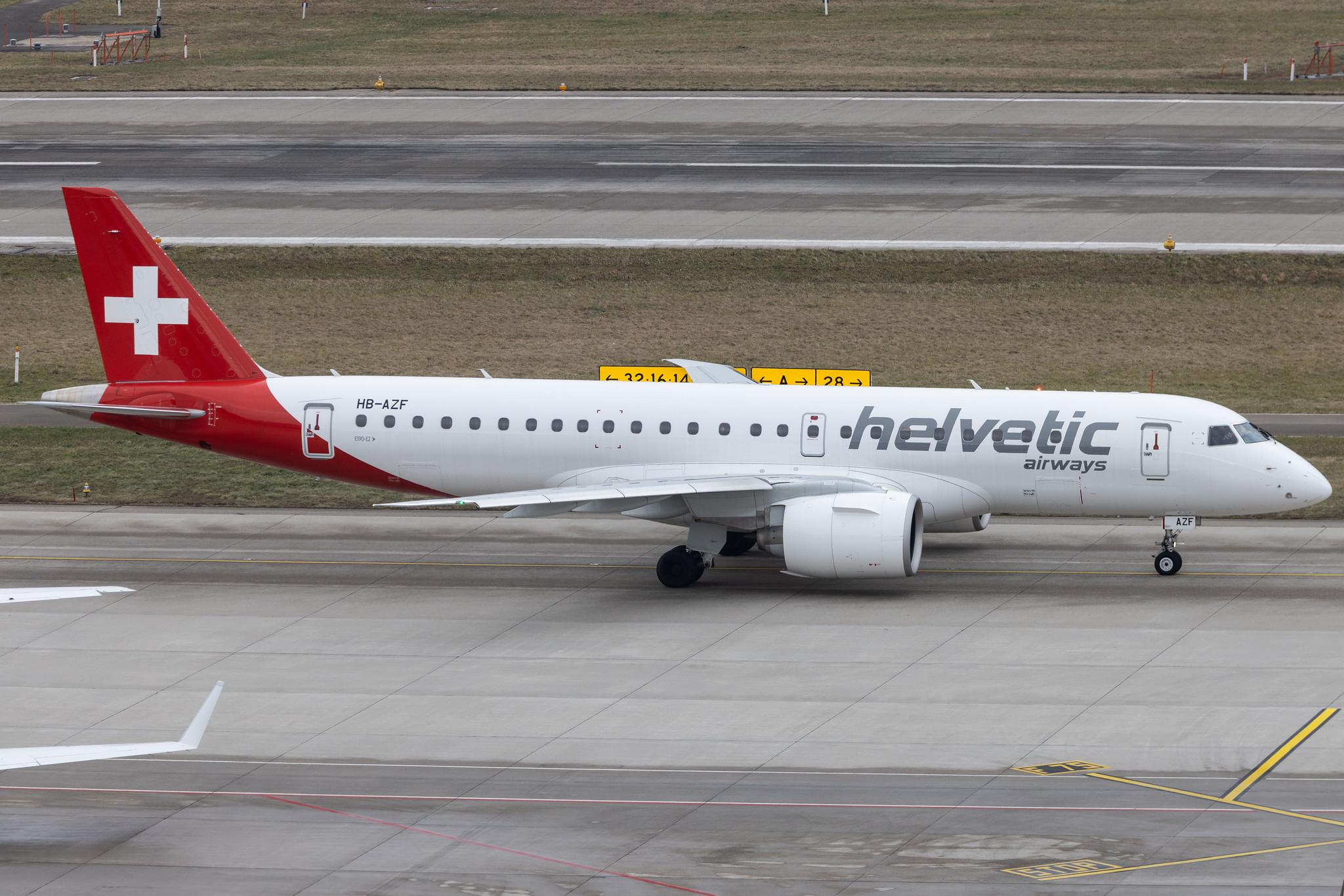 Flughafen Zürich: Helvetic Airways (2L / OAW) | Embraer E190-E2 E290 | HB-AZF | MSN 19020043