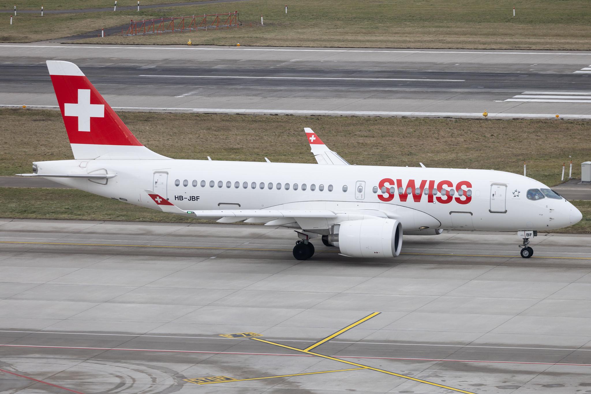 Flughafen Zürich: Swiss (LX / SWR) | Airbus A220-100 BCS1 | HB-JBF | MSN 50015