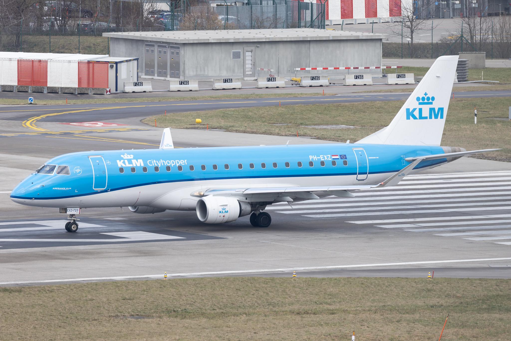 Flughafen Zürich: KLM (KL / KLM) | Operator: KLM Cityhopper | Embraer E175STD E75L | PH-EXZ | MSN 17000723
